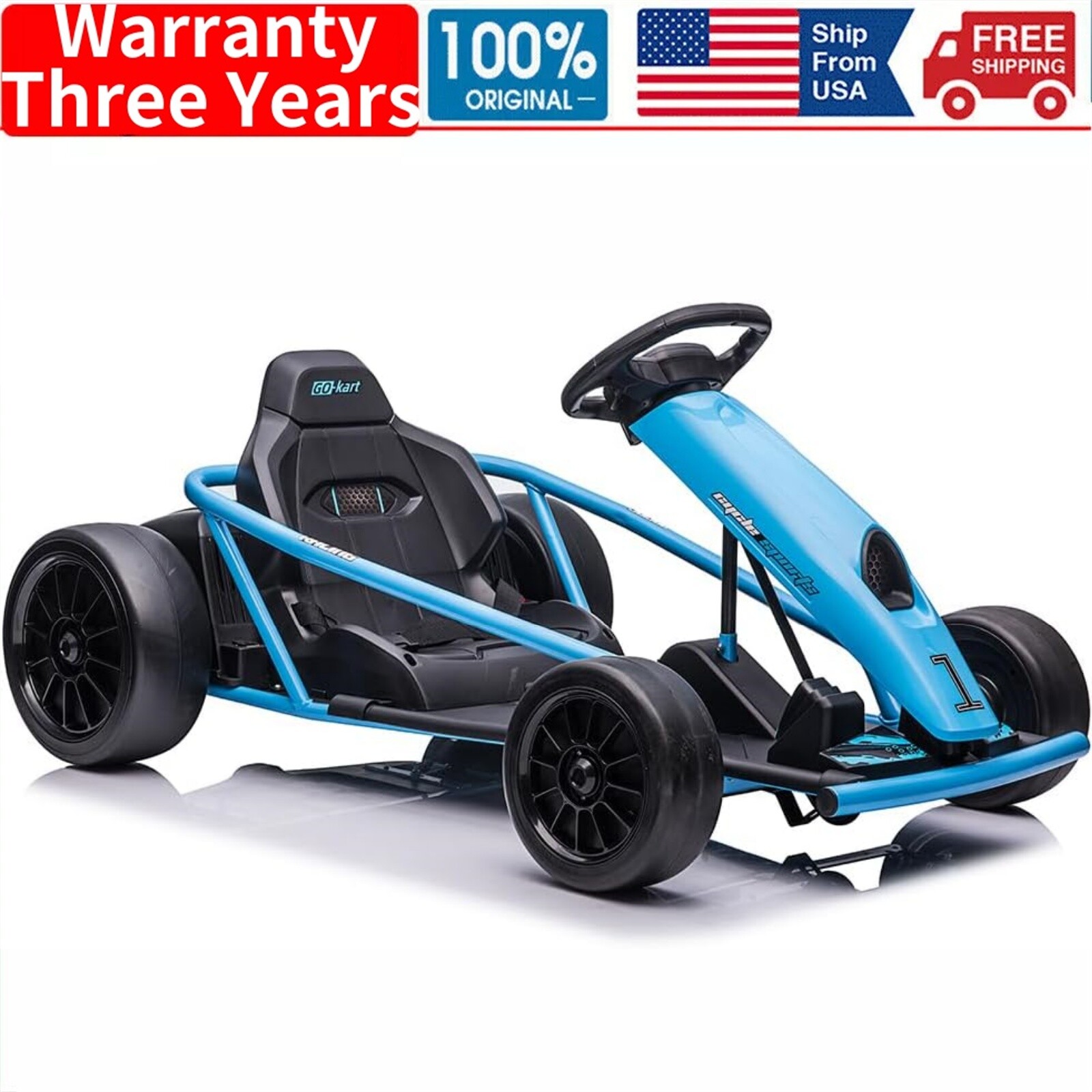 🔥24V Go Kart 3Ride On Toy for Kids 8-12 Years 8MPH High Speed 300W*2 Powerful