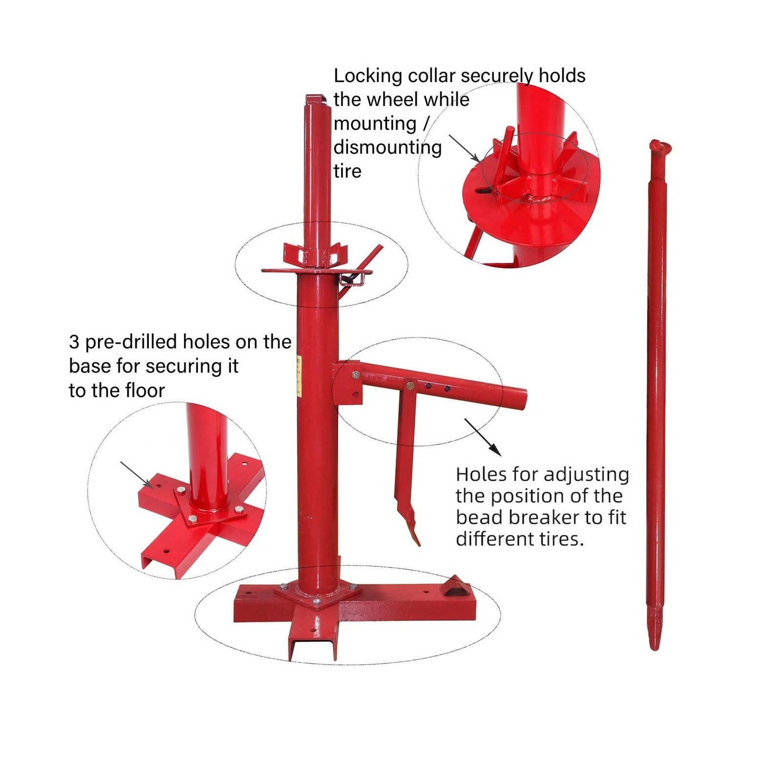 Portable Tire Changer – Manual Bead Breaker, Car/Truck/Motorcycle