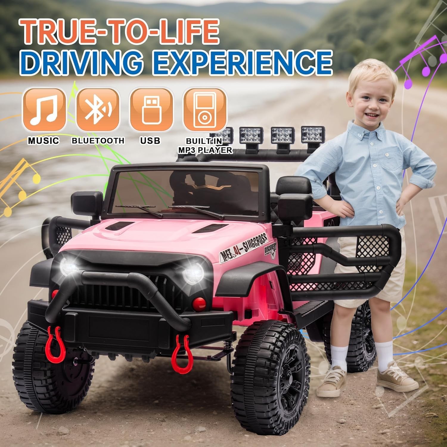 24V Kids Ride on Jeep Car 400W Electric Truck with Remote 4-Wheel Suspension MP3