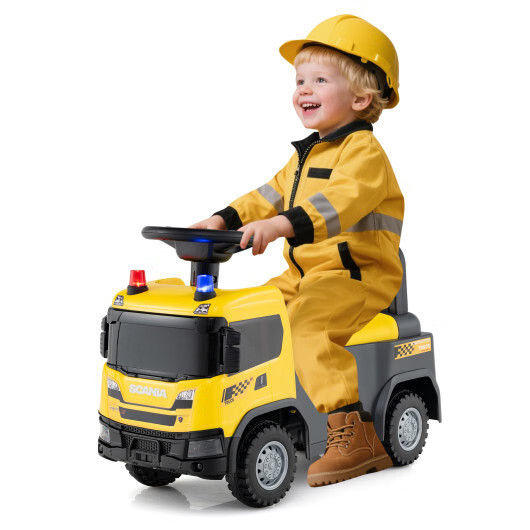 Kids Ride On Push Car Licensed SCANIA Truck Toy with Steering Wheel and Music-Ye