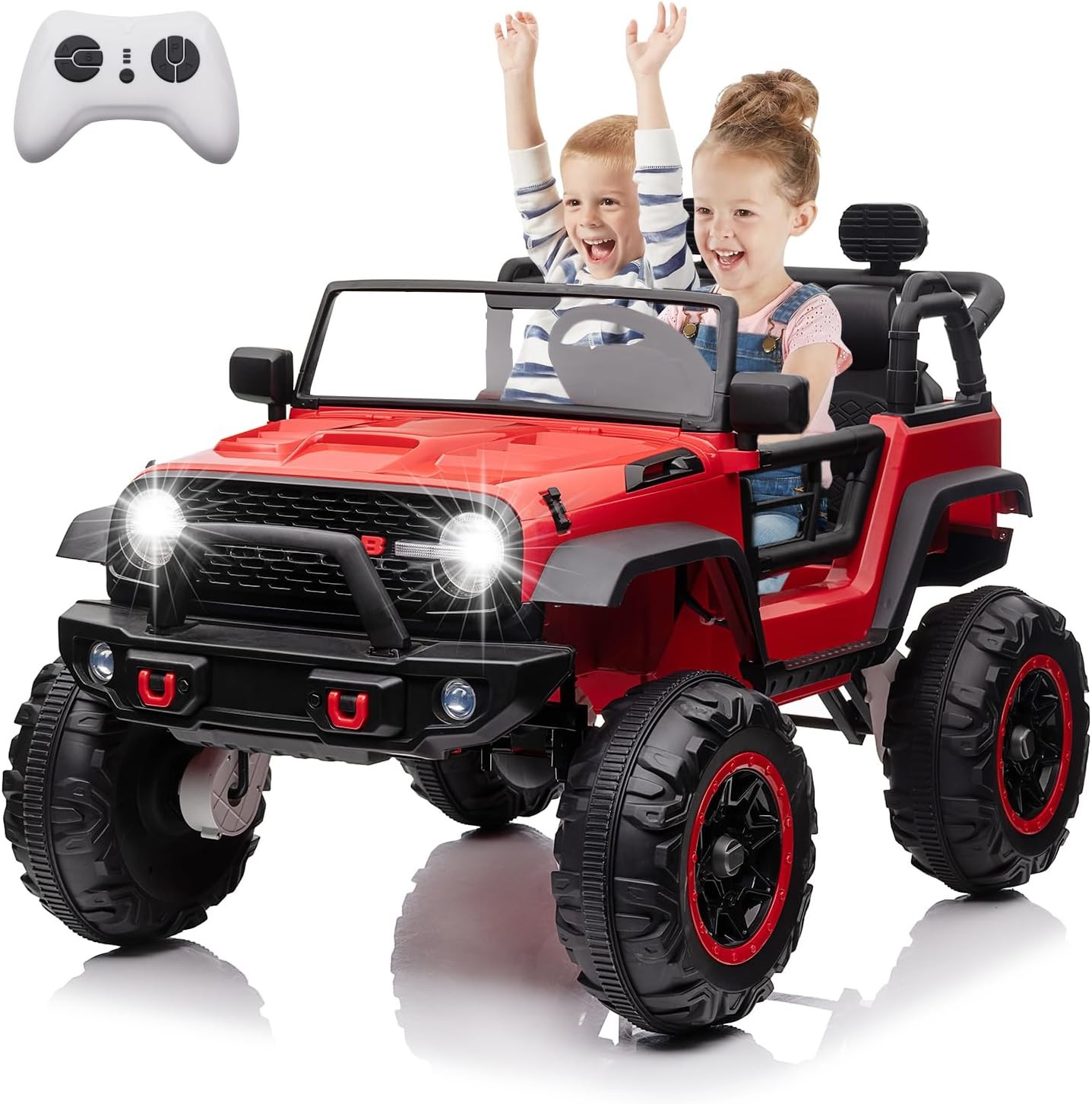 24V Electric Kids Ride On Cars with Remote Control 2 Seats Truck Toys Gifts