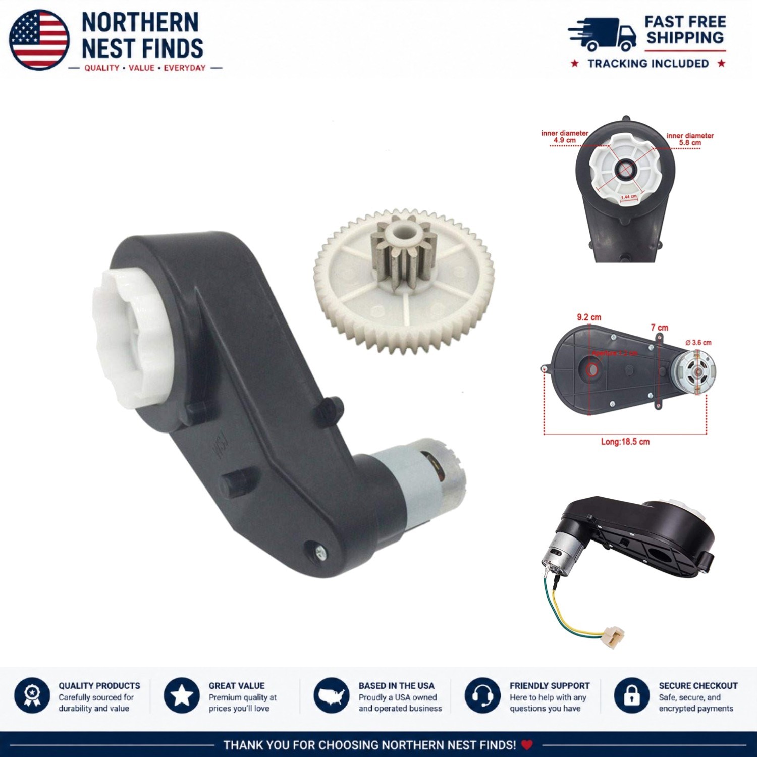 Compact 24V Gearbox Motor for Kids Ride-On Vehicles—Performance Guaranteed!