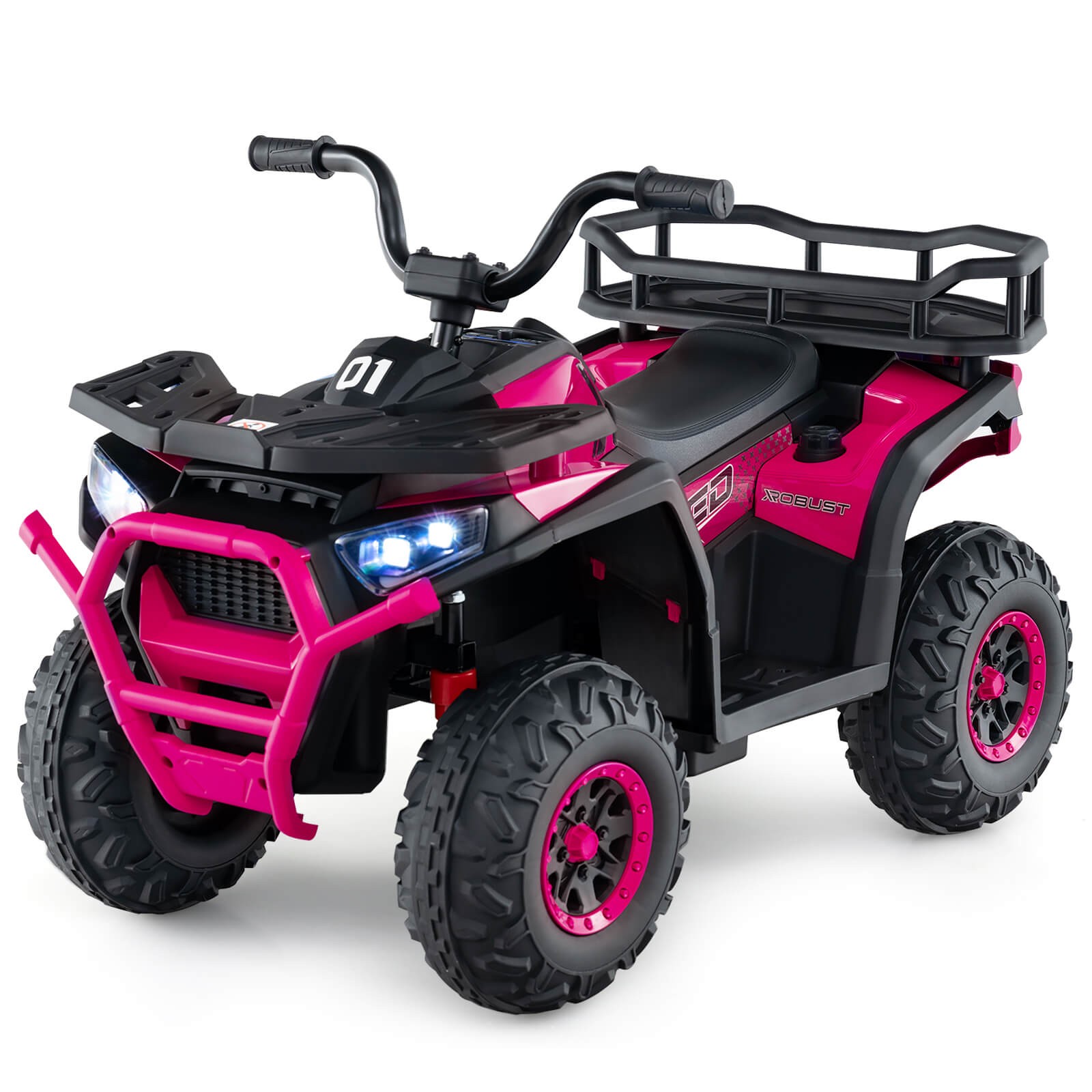 24V Kids Ride on Electric ATV Car Toy w/ Spring Suspension & LED Lights USB