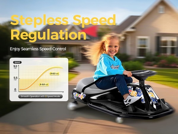 Electric Drifting Go Kart for Kids 24V Ride-On Car 360° Spin with Glowing Wheel