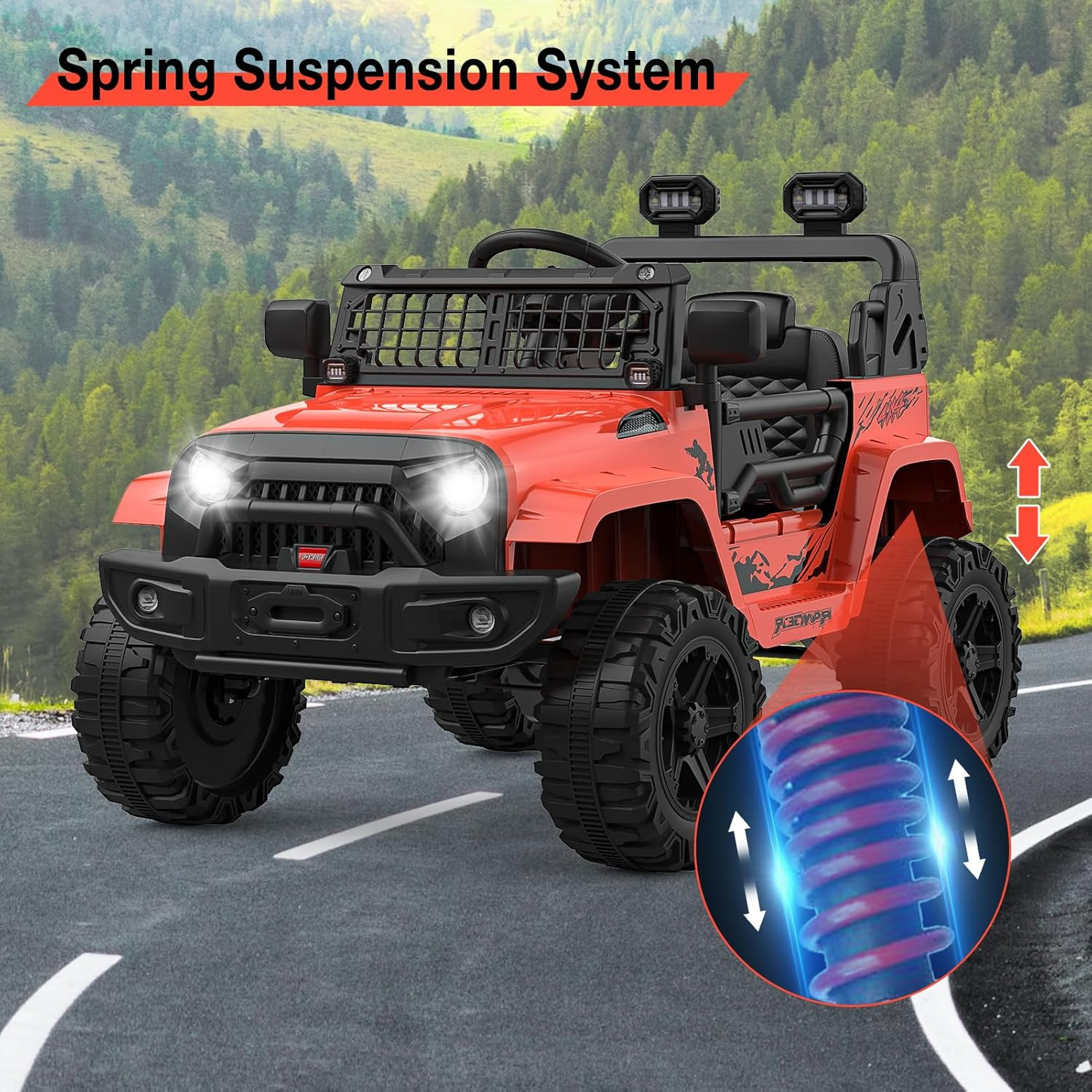 12V Kids Electric Ride on Truck Car W/Parent Remote Control, Spring Suspension,