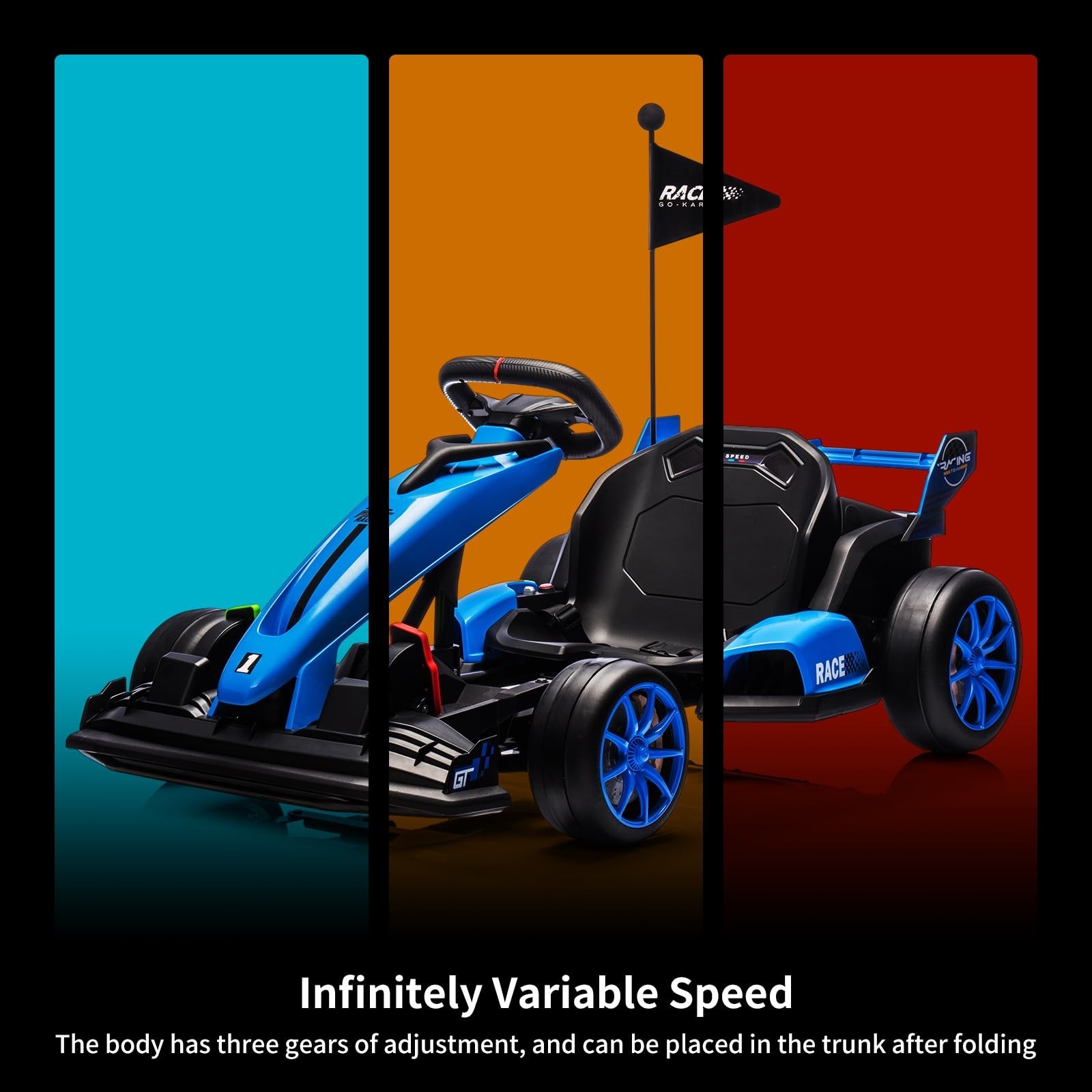 24V Electric Go Kart for Kids Drift Kart Outdoor Race Car Ride on Toy Drifting