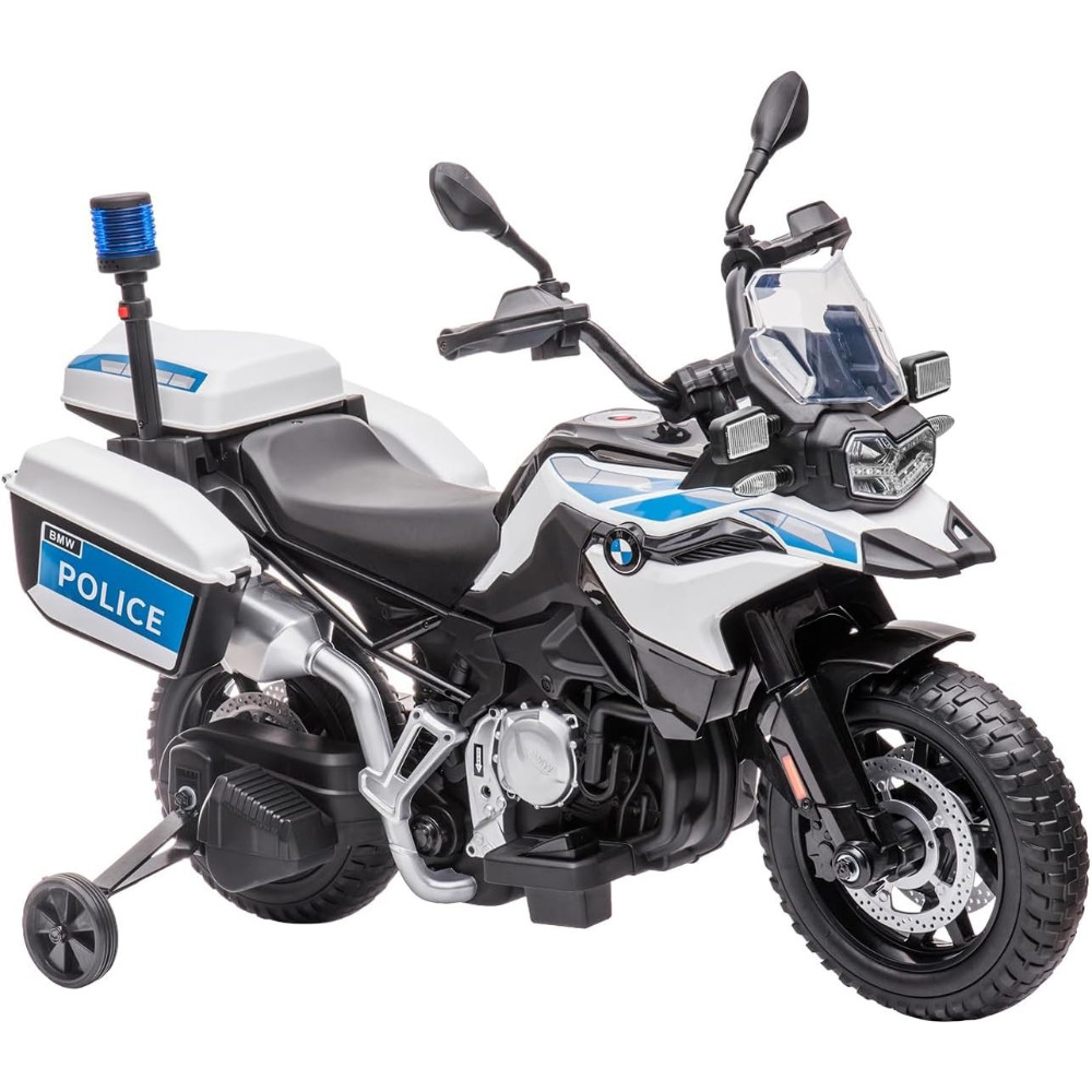 BMW Licensed Police Motorcycle for Kids, 12V W/ Training Wheels, Lights & Music