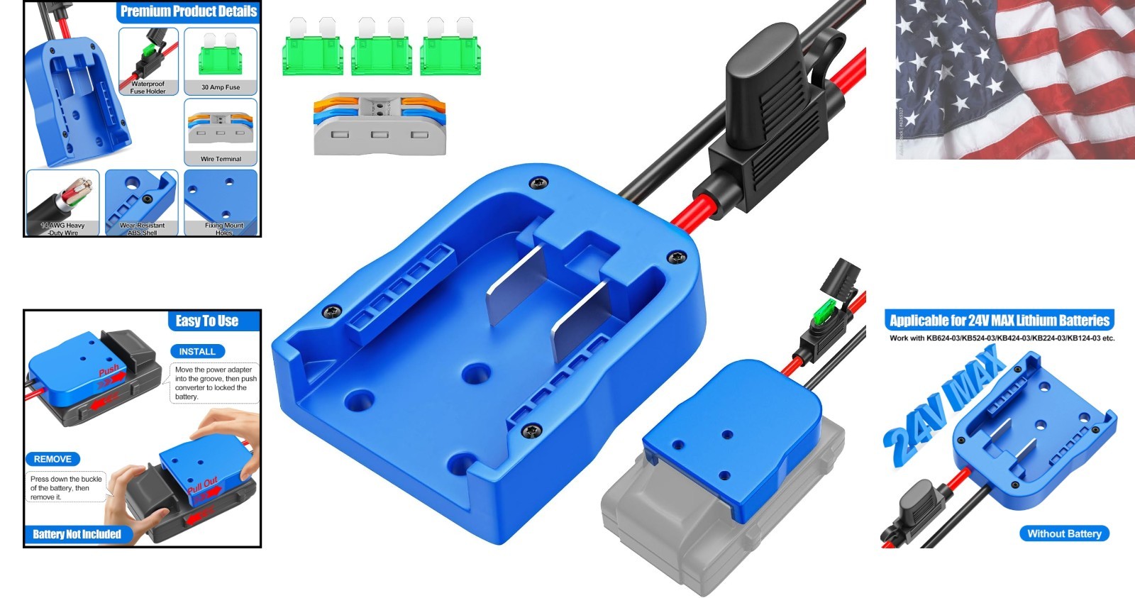 Kobalt 24V Power Wheels Adapter with Fuse Protection – Ideal for Robotics & DIY