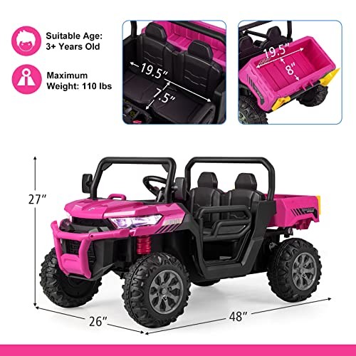 Rose UTV Ride-On Car with 2 Seats – 12V Electric Vehicle – Off-Road