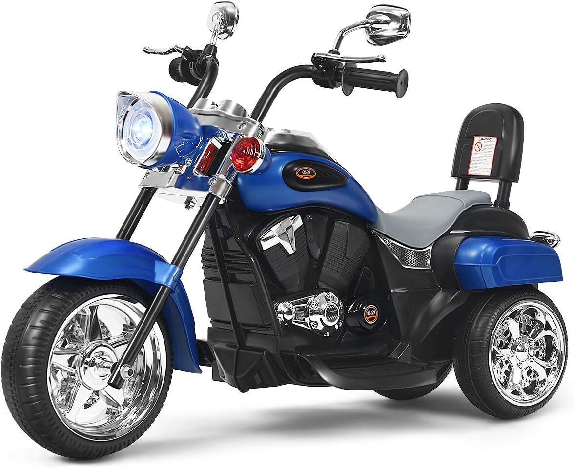 3 Wheel Kids Ride On Motorcycle 6V Battery Powered Electric Toy Chopper Trike