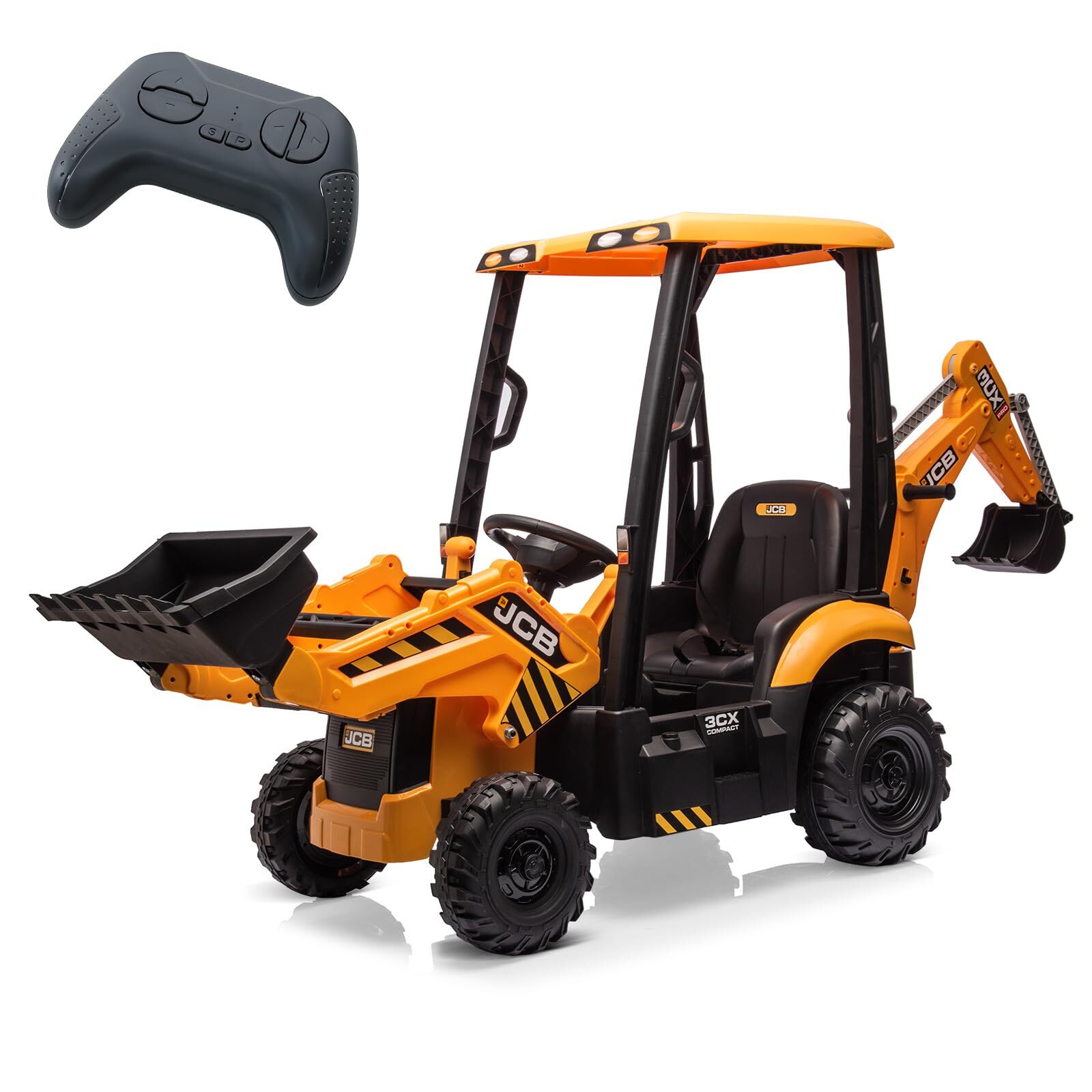 4 In 1 Ride On Excavator & Bulldozer, Kids Electric Vehicle With Remote Control