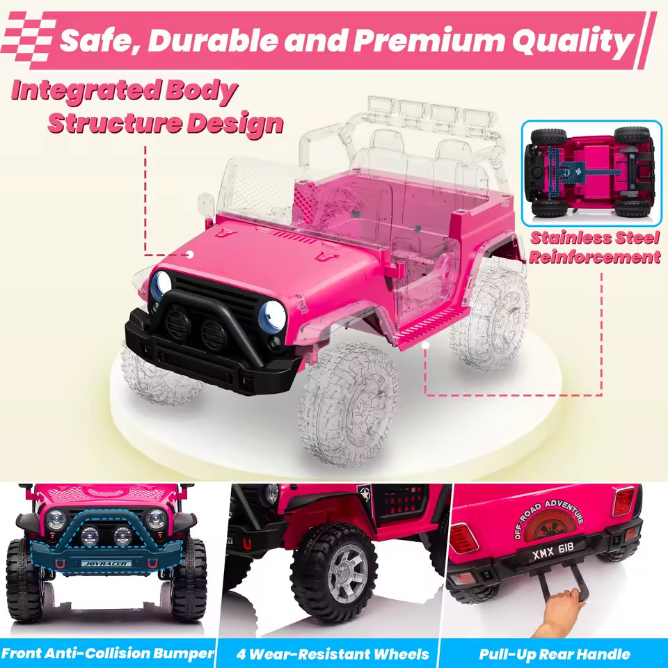 24V Ride On Toys Truck with Remote Control, 2 Seater 800W Bluetooth, electric