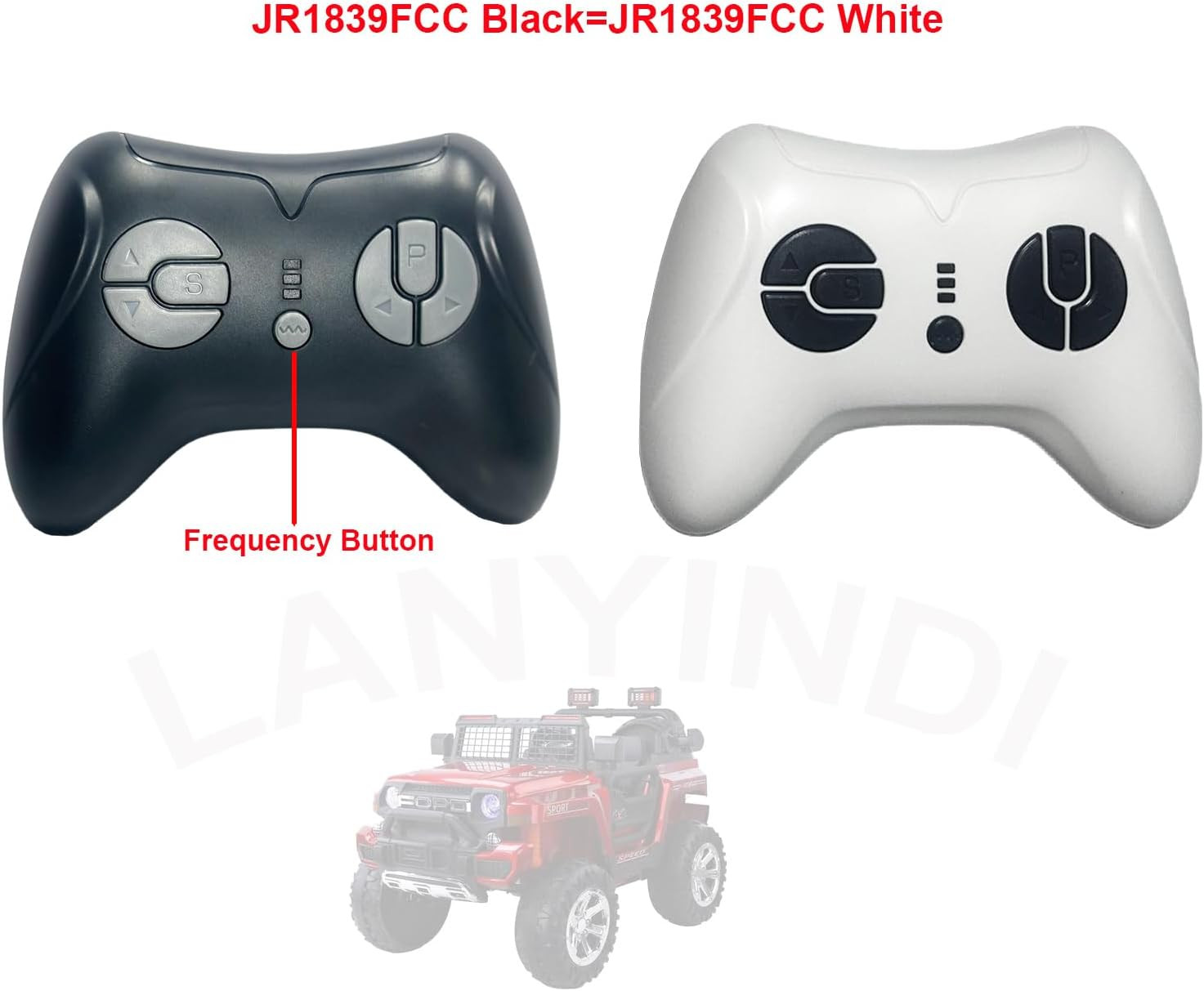 JR1839 2.4G Bluetooth Remote Control for Ride on Toy Cars 12V 24V Power Wheels