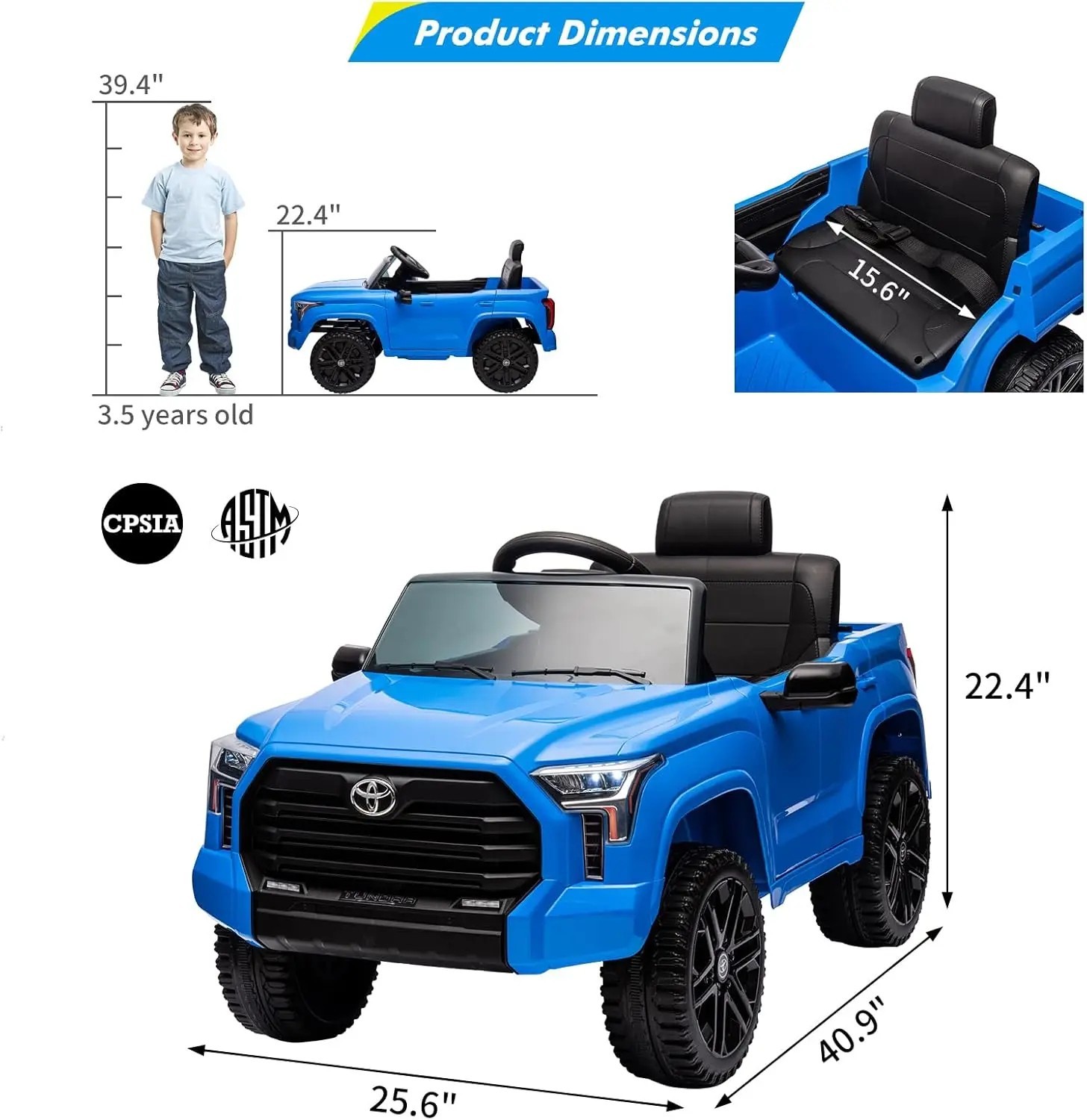 12V Toyota Ride On Truck 4Runner Tacoma Electric Remote Control With Safety Belt