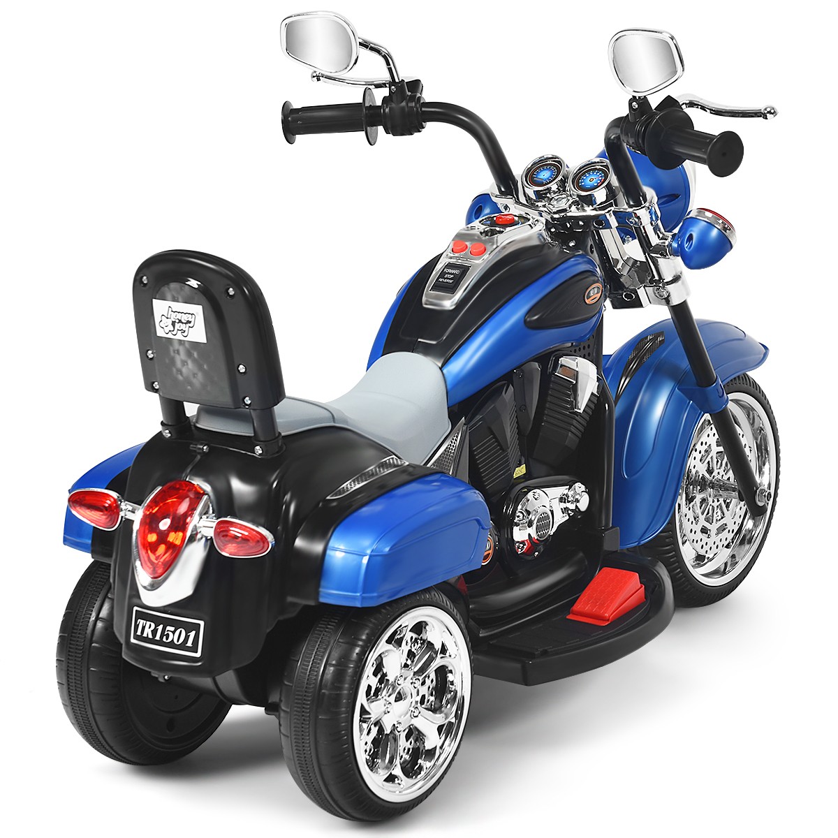6V Kids Ride On Chopper Motorcycle 3 Wheel Trike with Headlight and Horn Blue