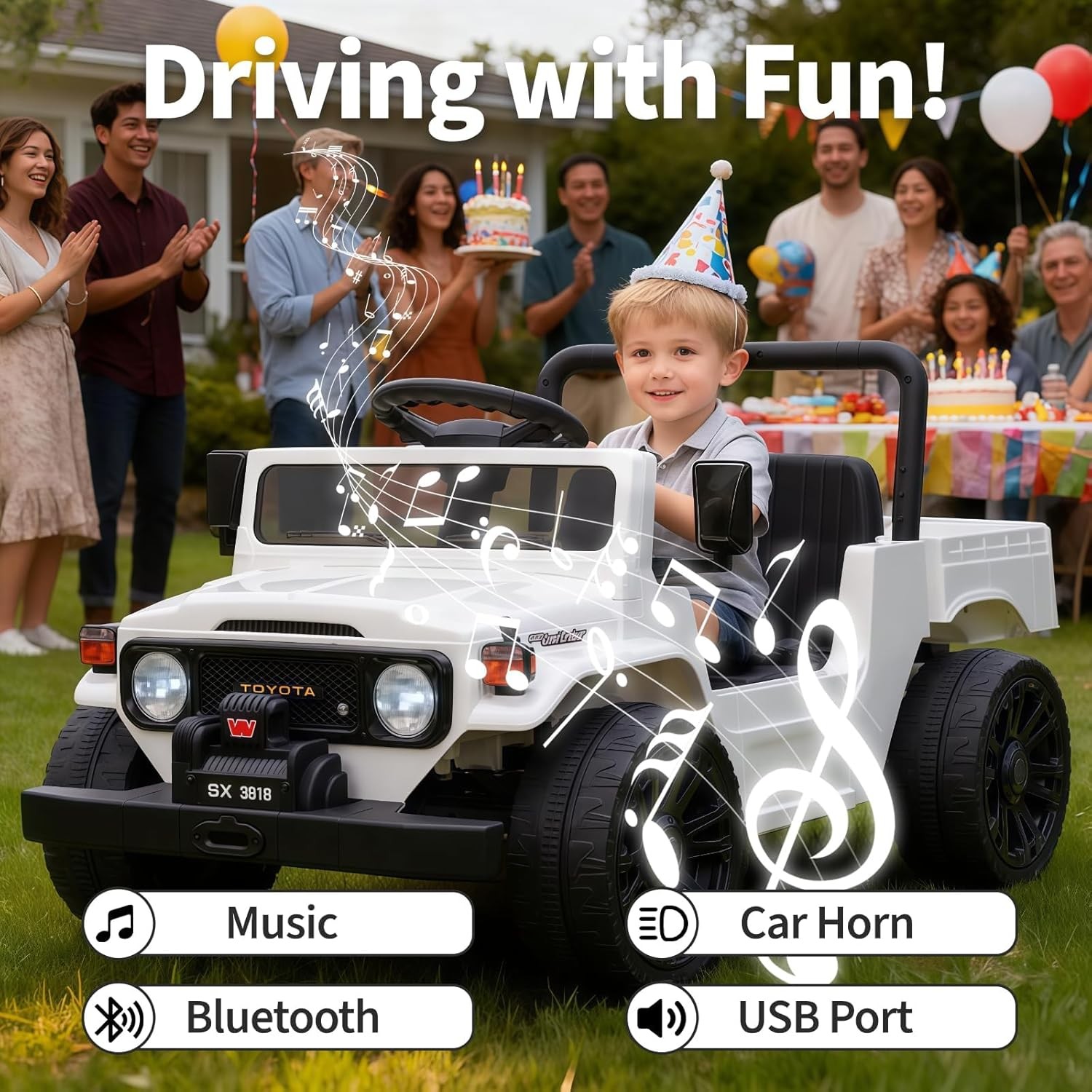 Licensed Ride On Car for Kids, 12V Electric Toy Truck with Parent Remote Control
