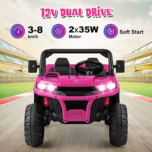 Rose UTV Ride-On Car with 2 Seats – 12V Electric Vehicle – Off-Road