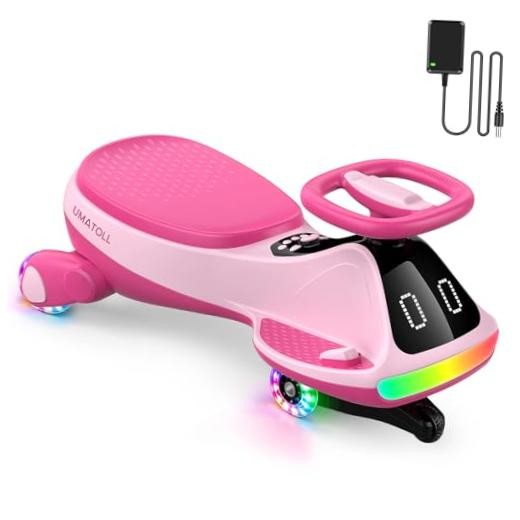 Pink 12V Electric Wiggle Car with Pedal & Display – Rechargeable – Pink