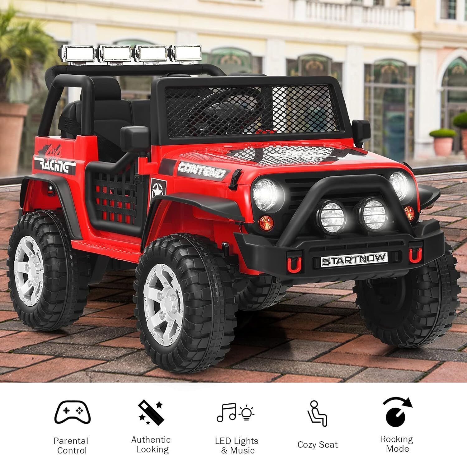 12V Kids Ride On Car 2 Seater Electric Vehicle Toy Truck Jeep MP3 w/ Remote Gift