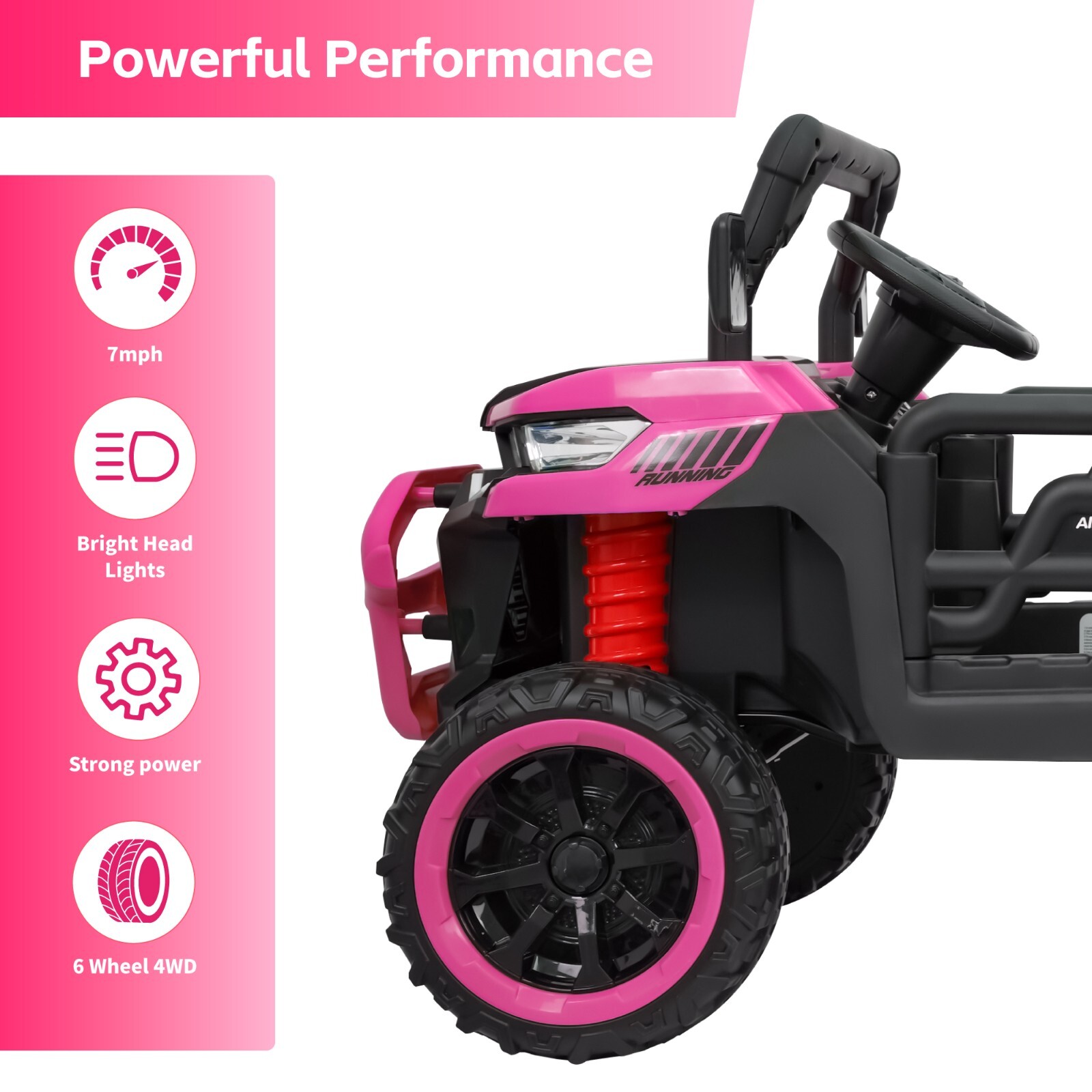 Pink 24V Kids Electric Car Battery Dump Bed Truck 7mph Ride on Toy w/Remote MP3