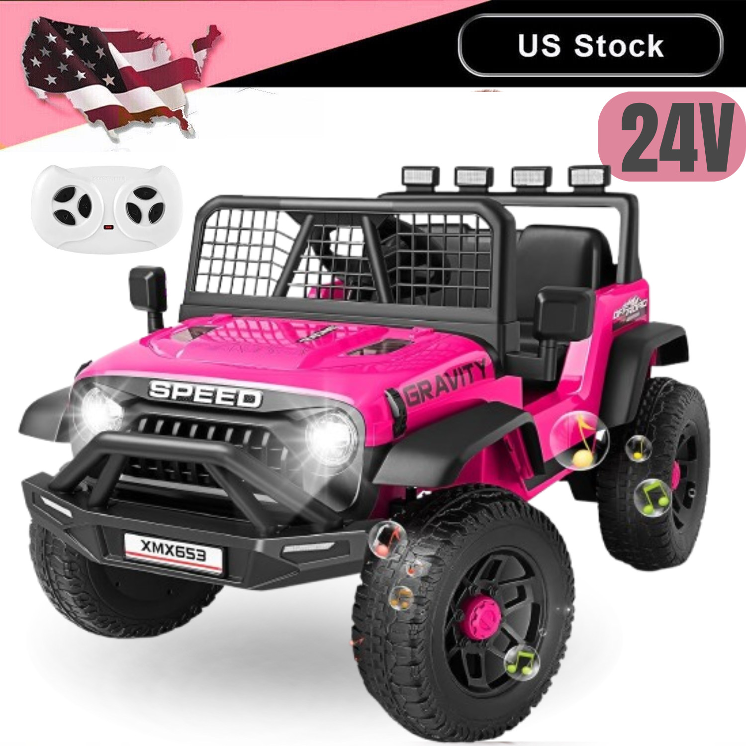 Ride on Car with Remote Control 24V Toddler Electric Car 2×100W Strong Motors~