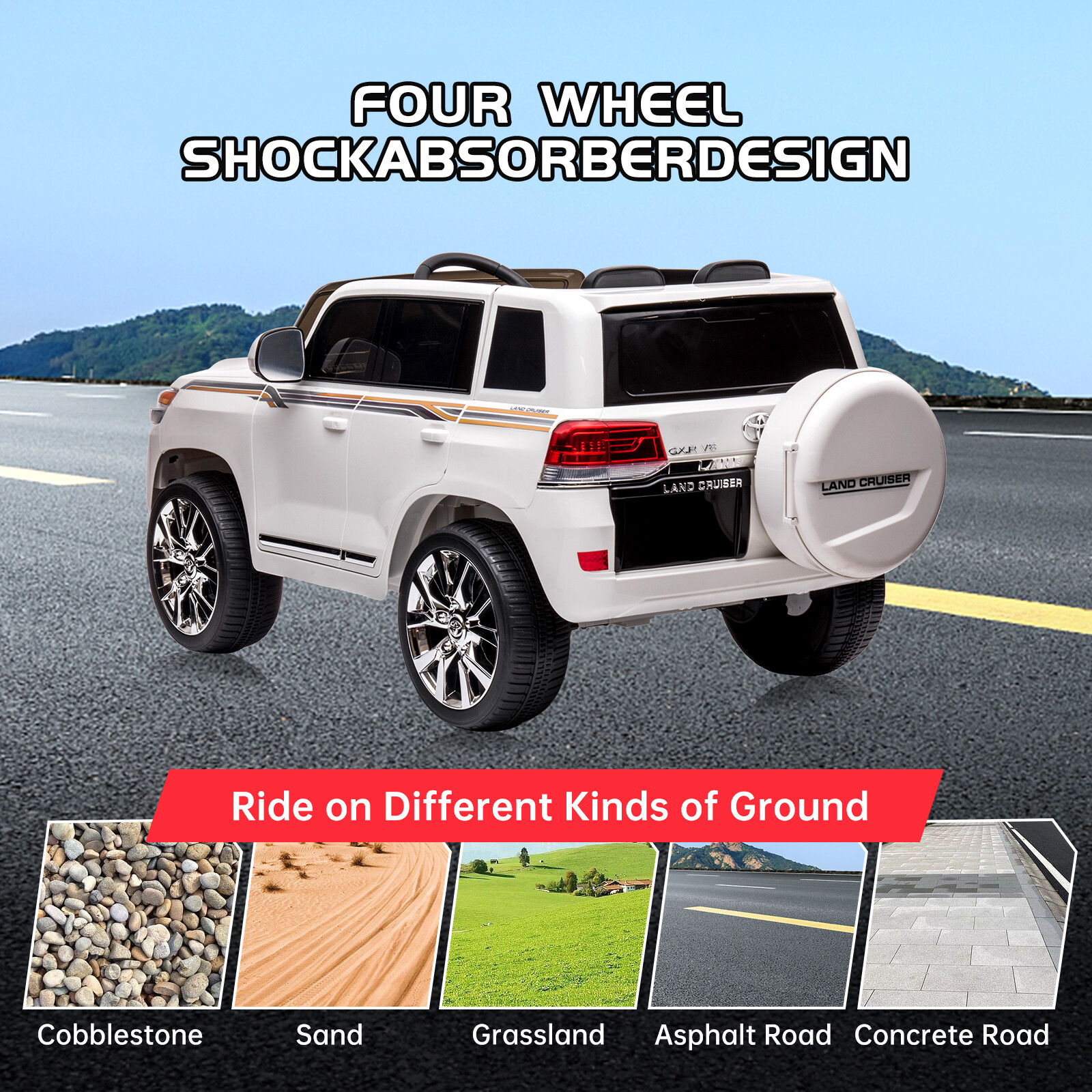 24V Four-Wheel Drive Children’s Electric Car, 4×4 Off-Road Four-Wheel Vehicle