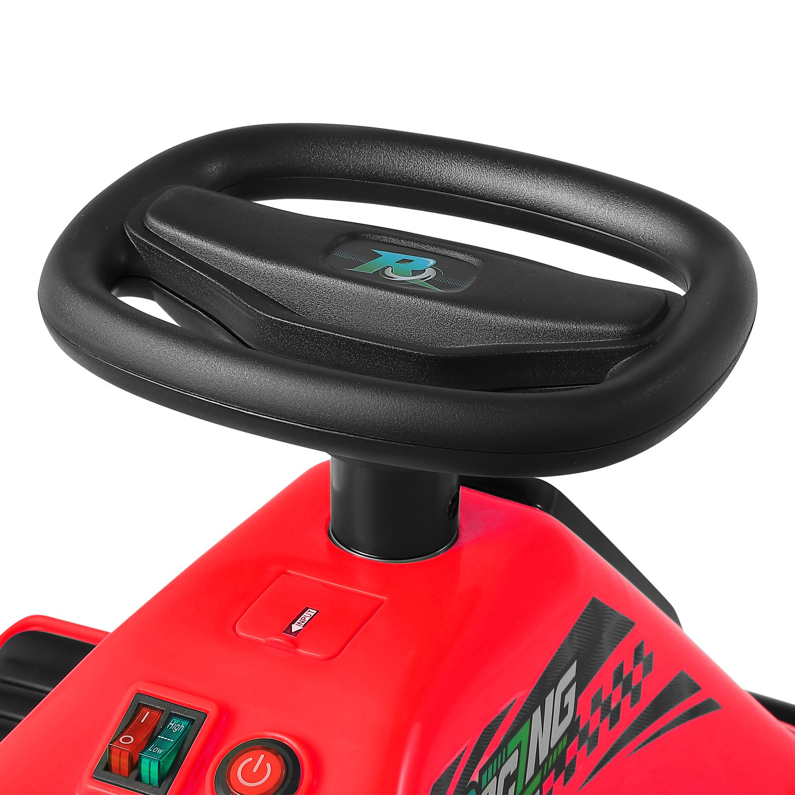 24V Kids Red Drifting Go Kart 360° Ride On Cart with Bluetooth