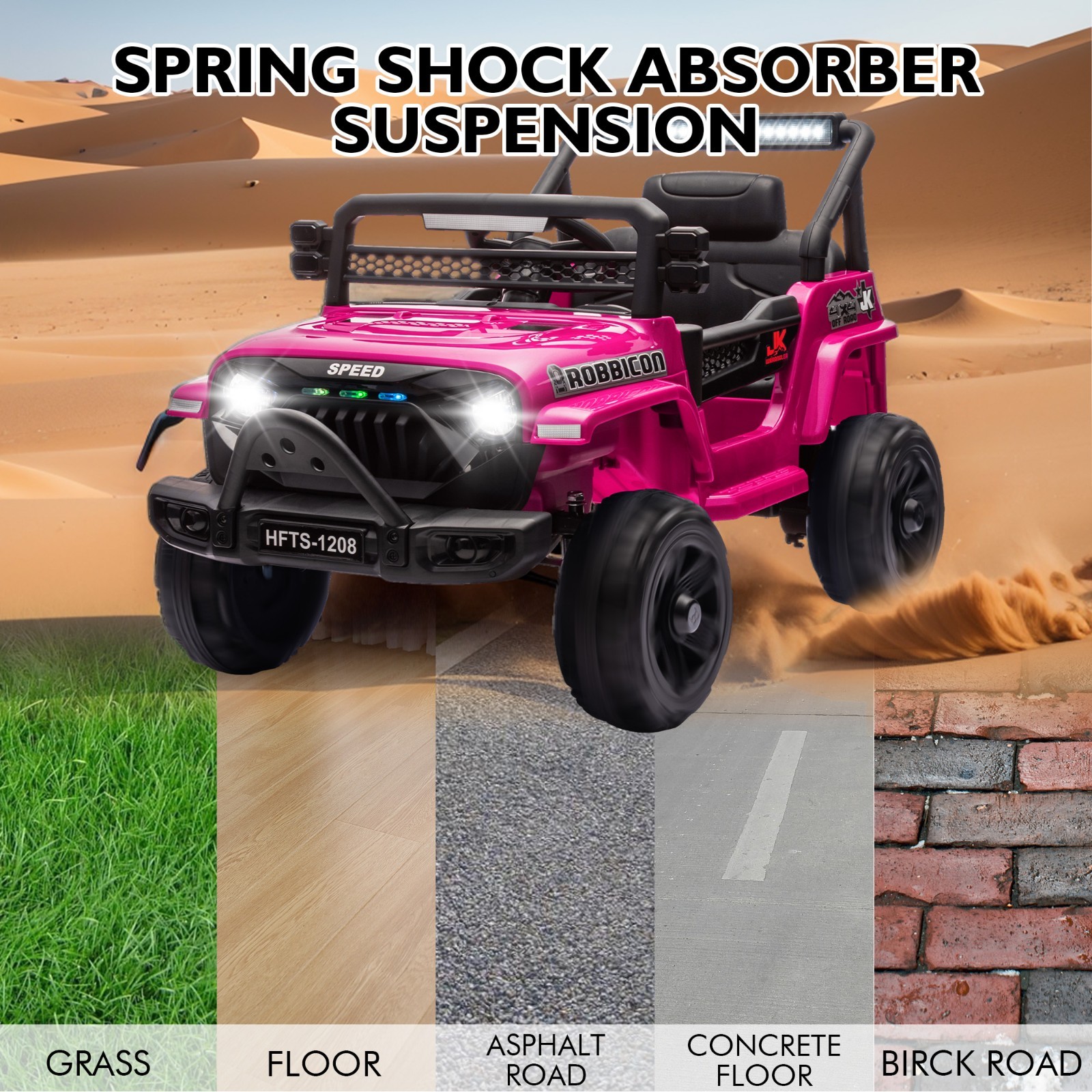 12V Ride On Electric Truck Car Toys for Kids w/ Remote,LED, Battery Power Wheels