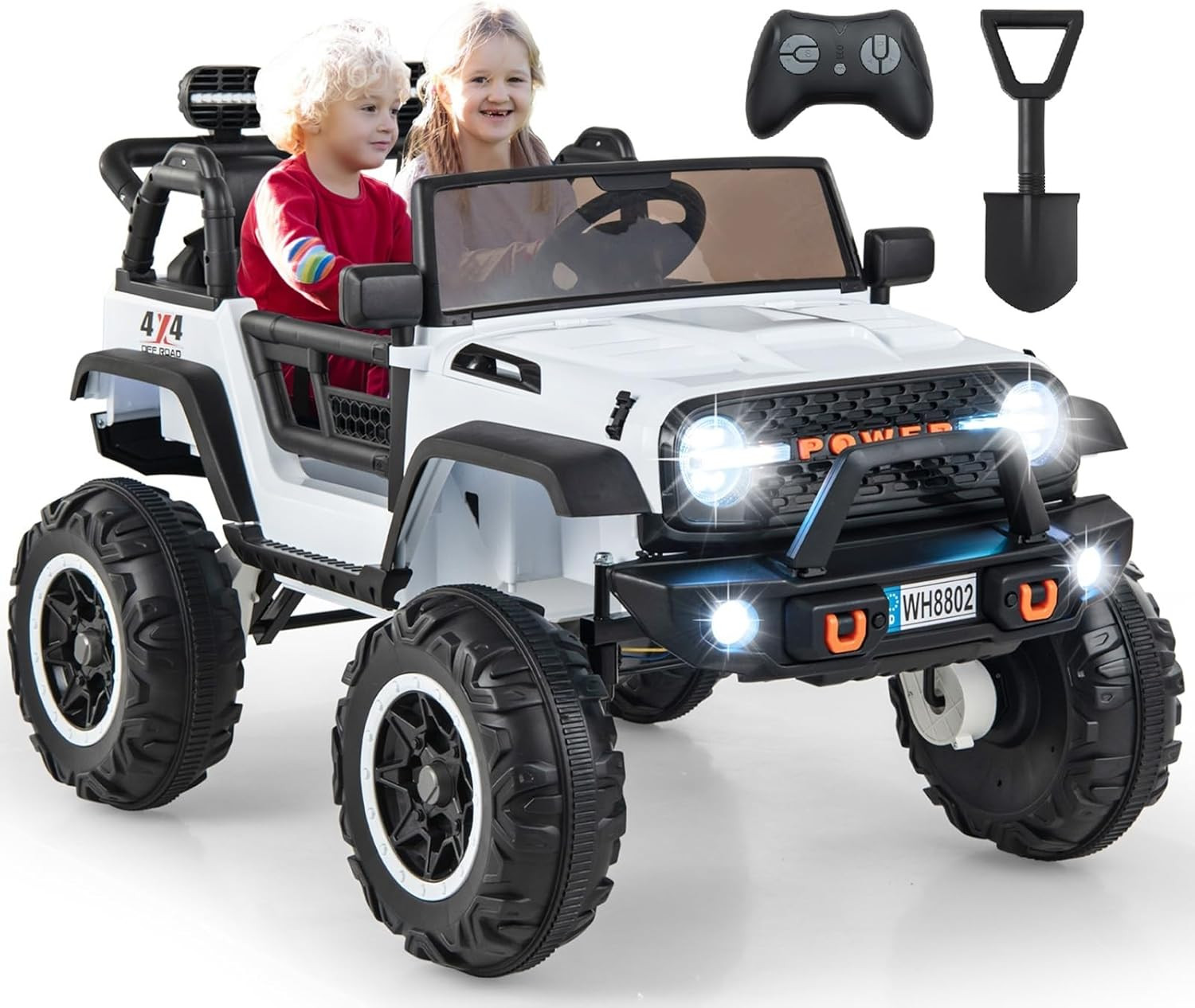 24V Ride on Car, 2WD/4WD Switchable 2 Seater Kids’ Electric Vehicle Jeep Truck w
