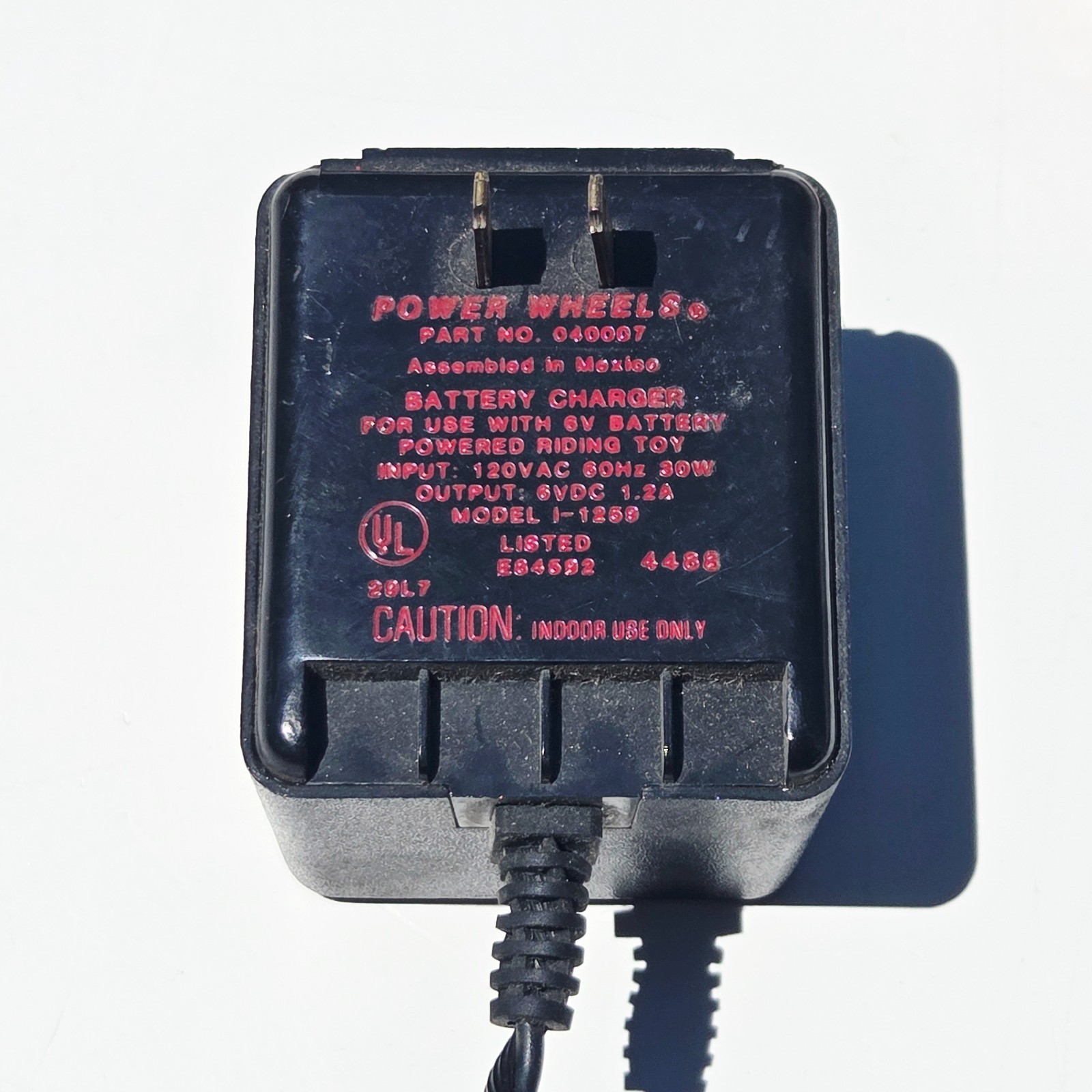 Original Power Wheels Super 6 Volt Battery Charger Type H Part No. 040007 6V