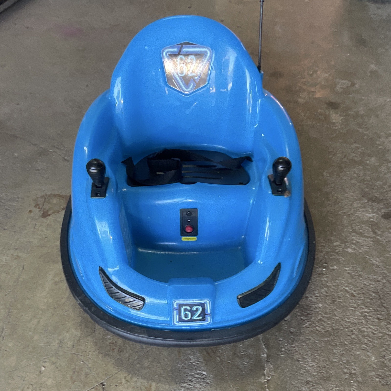 Flybar Blue Battery Operated Ride-On Bumper Car, Dual Joysticks, Seat Belt 62