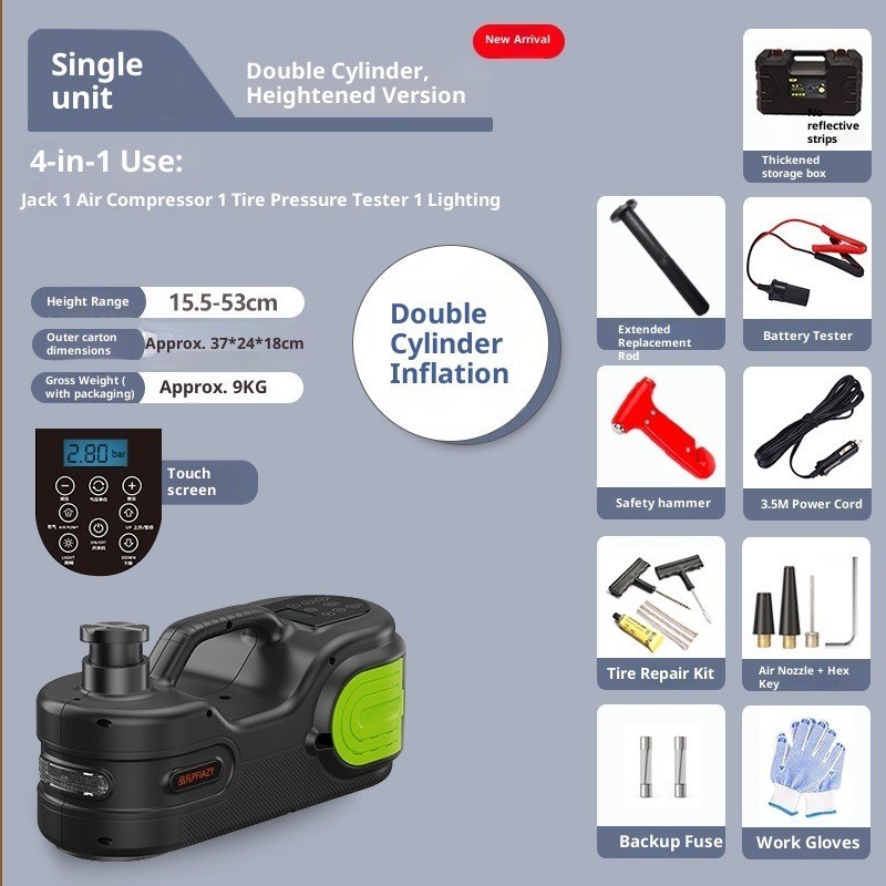 Multi-Functional Electric Car Jack Hydraulic 12V Portable Air Compressor 5T