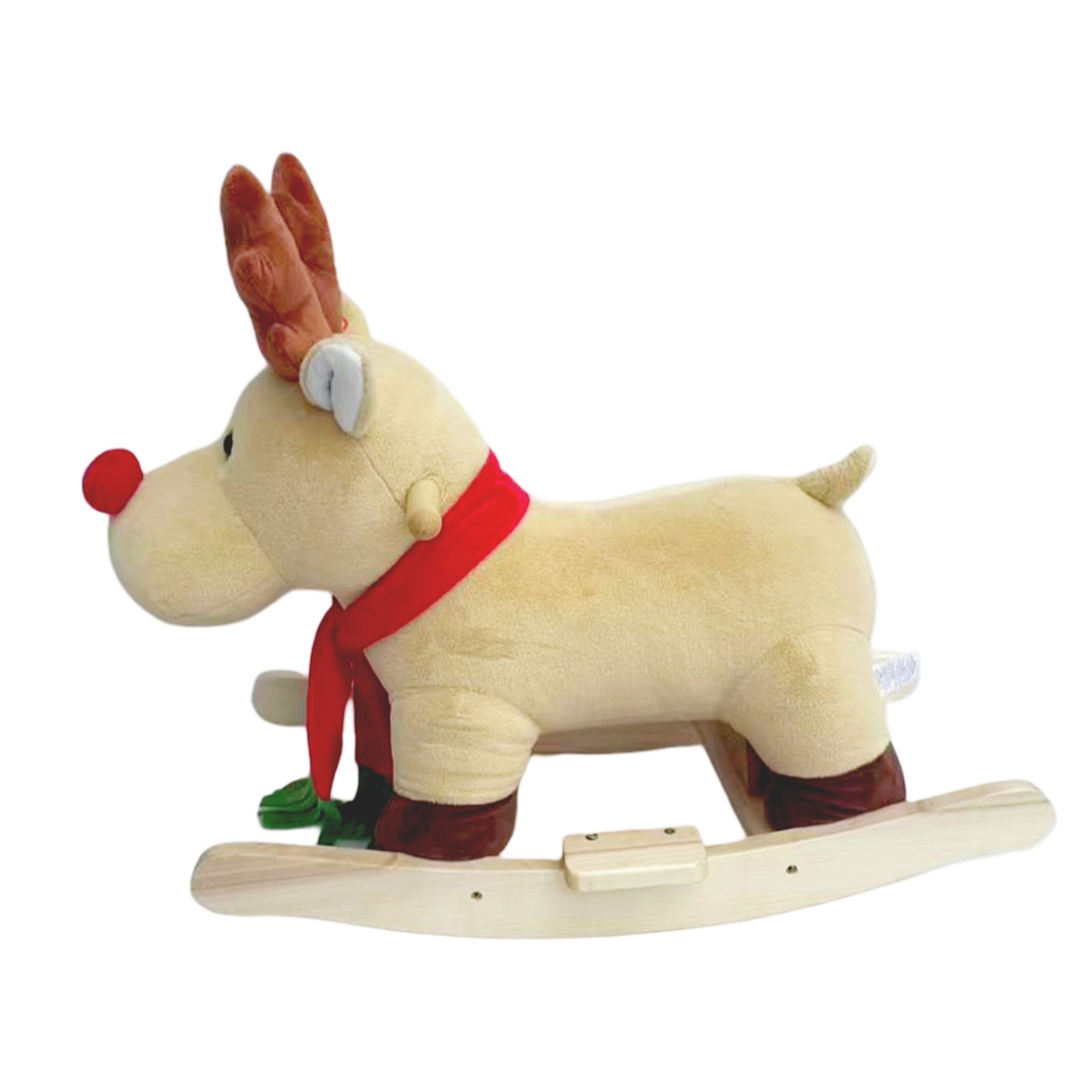 Kids Plush Moose Rocking Ride-On Toy Music Safety Belt 1-3 Years CPC Certified