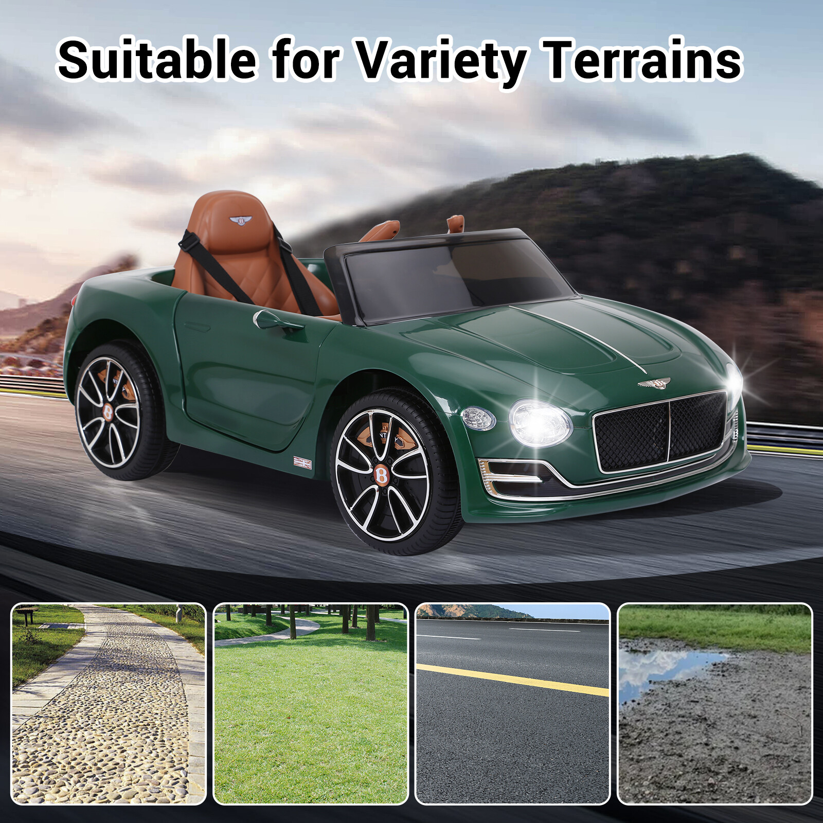 LICENSED Bentley Style 12V Kids Electric Ride On Car Gifts Toys W/Remote Control