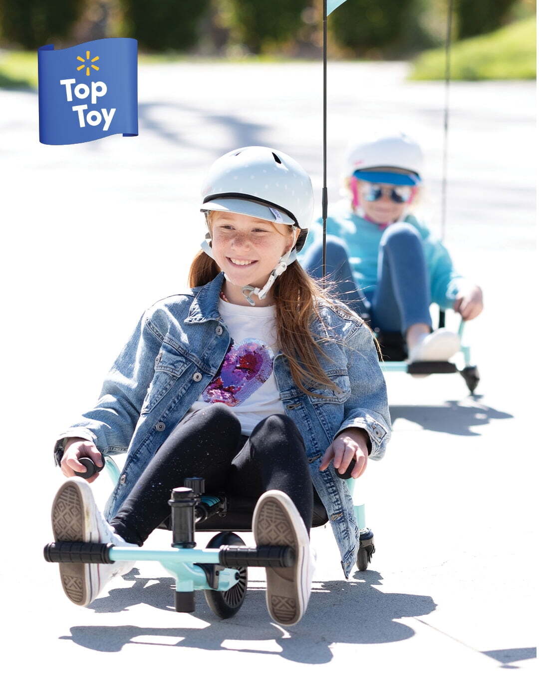 Crazy Cart Kid Powered Drifting Go Kart Ride On for Ages 4+ Adjustable Frame
