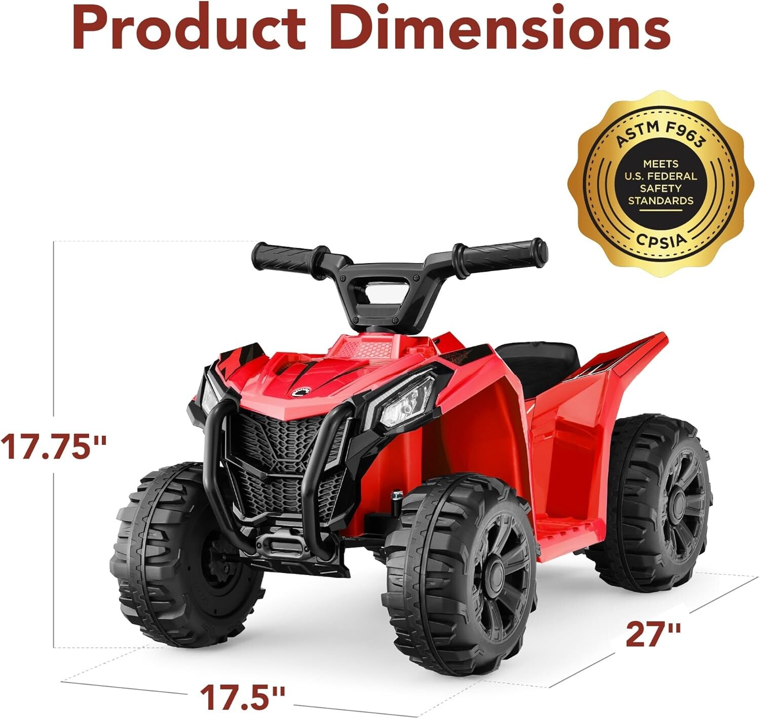 6V Kids ATV 4 Wheeler Quad Car Off-road Ride on Toy 1.8 MPH Max-speed