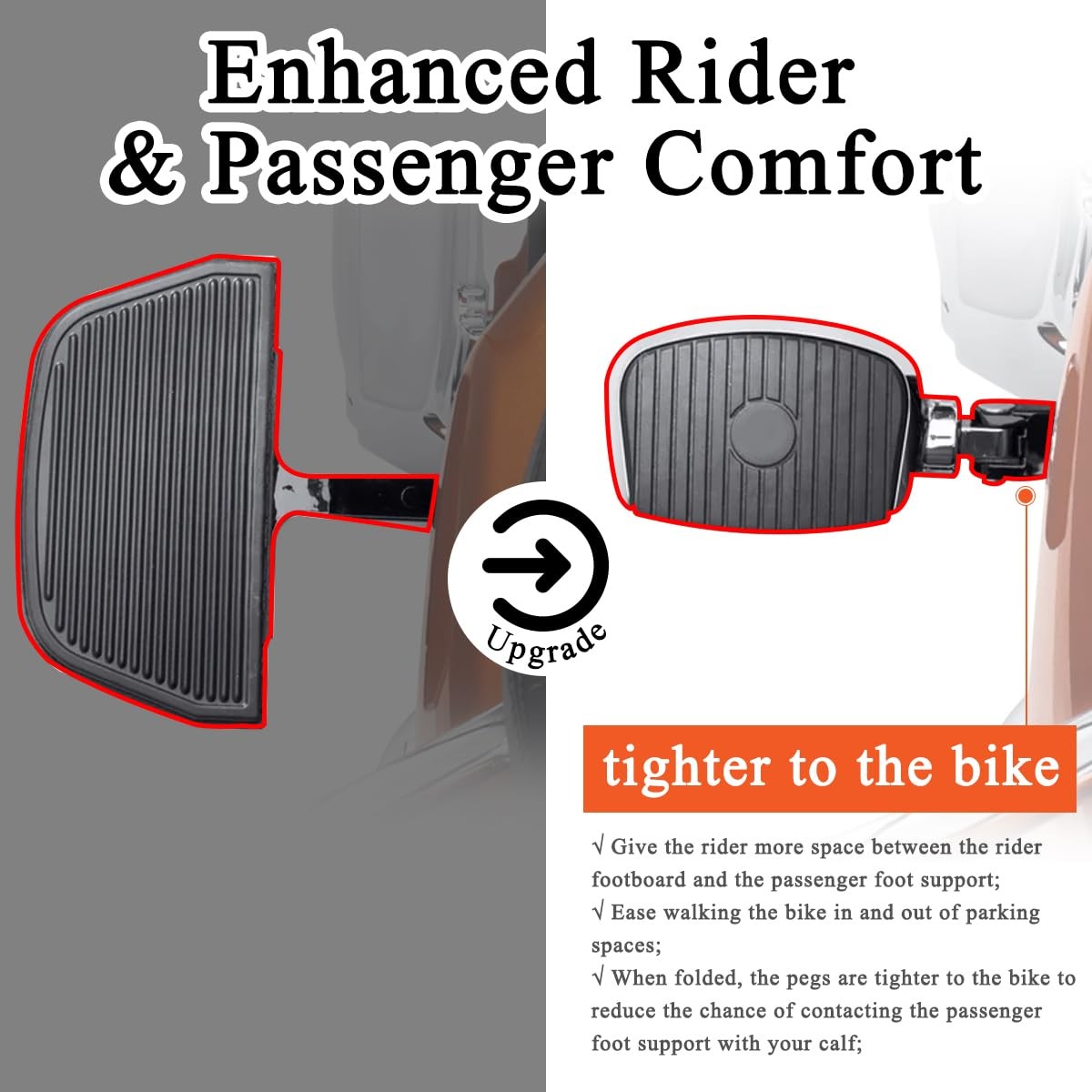 Motorcycle Parts,Passenger Mini Footboard Mount Kit for Harley Touring models…