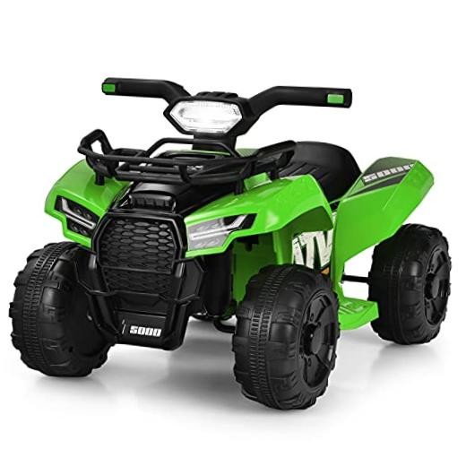 Kids ATV, 6V Battery Powered Electric Vehicle Four Wheeler Quad Green