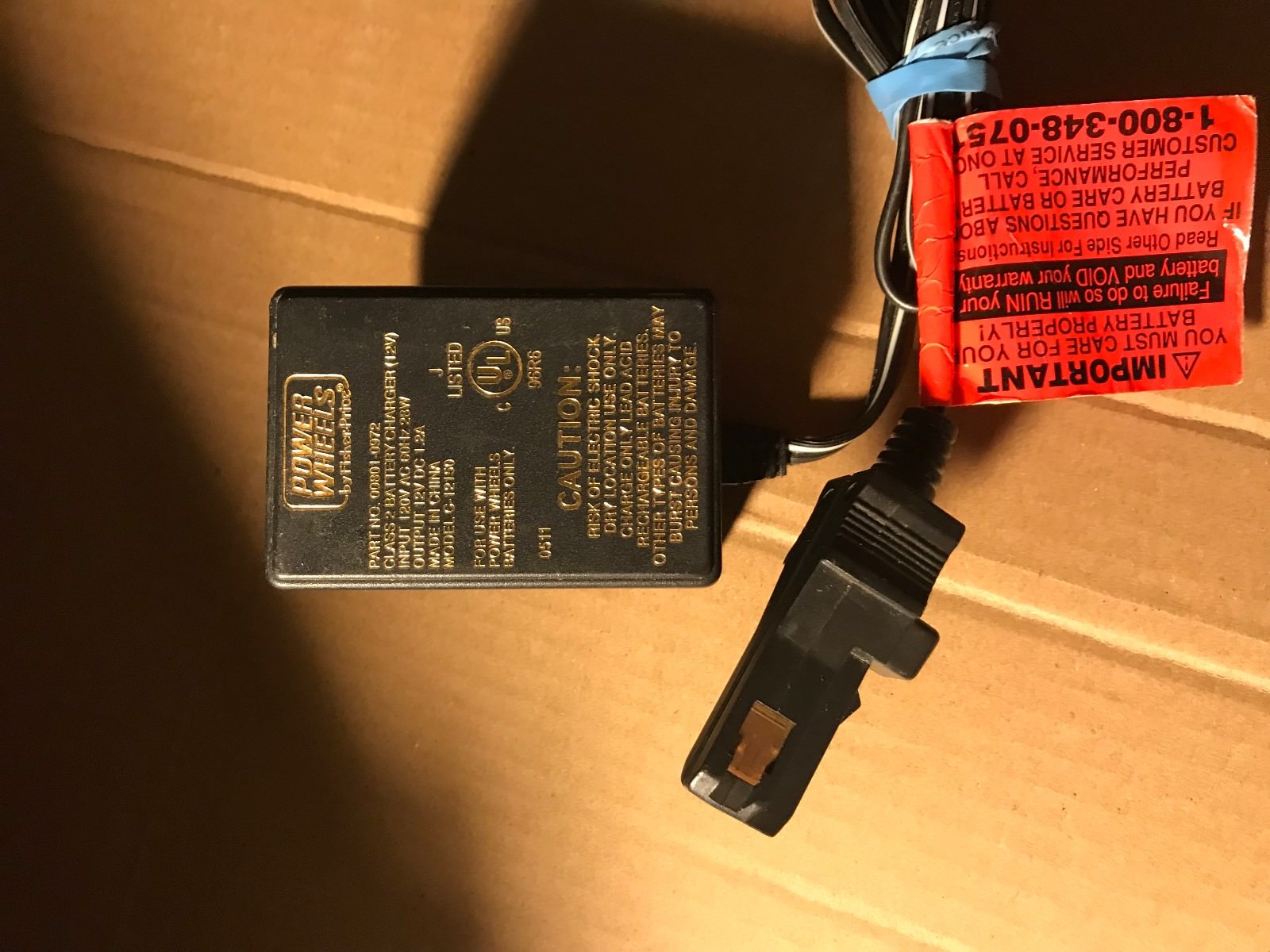 Original Fisher Price 00801-0972 Power Wheels 12V Battery Charger C-12150