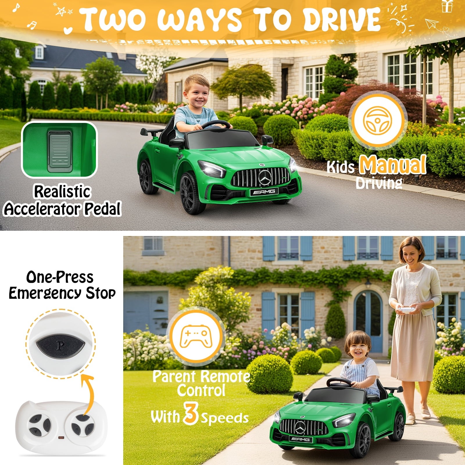 12V Licensed Mercedes-Benz Electric Ride on Cars Toys for Kids, Power Wheels …