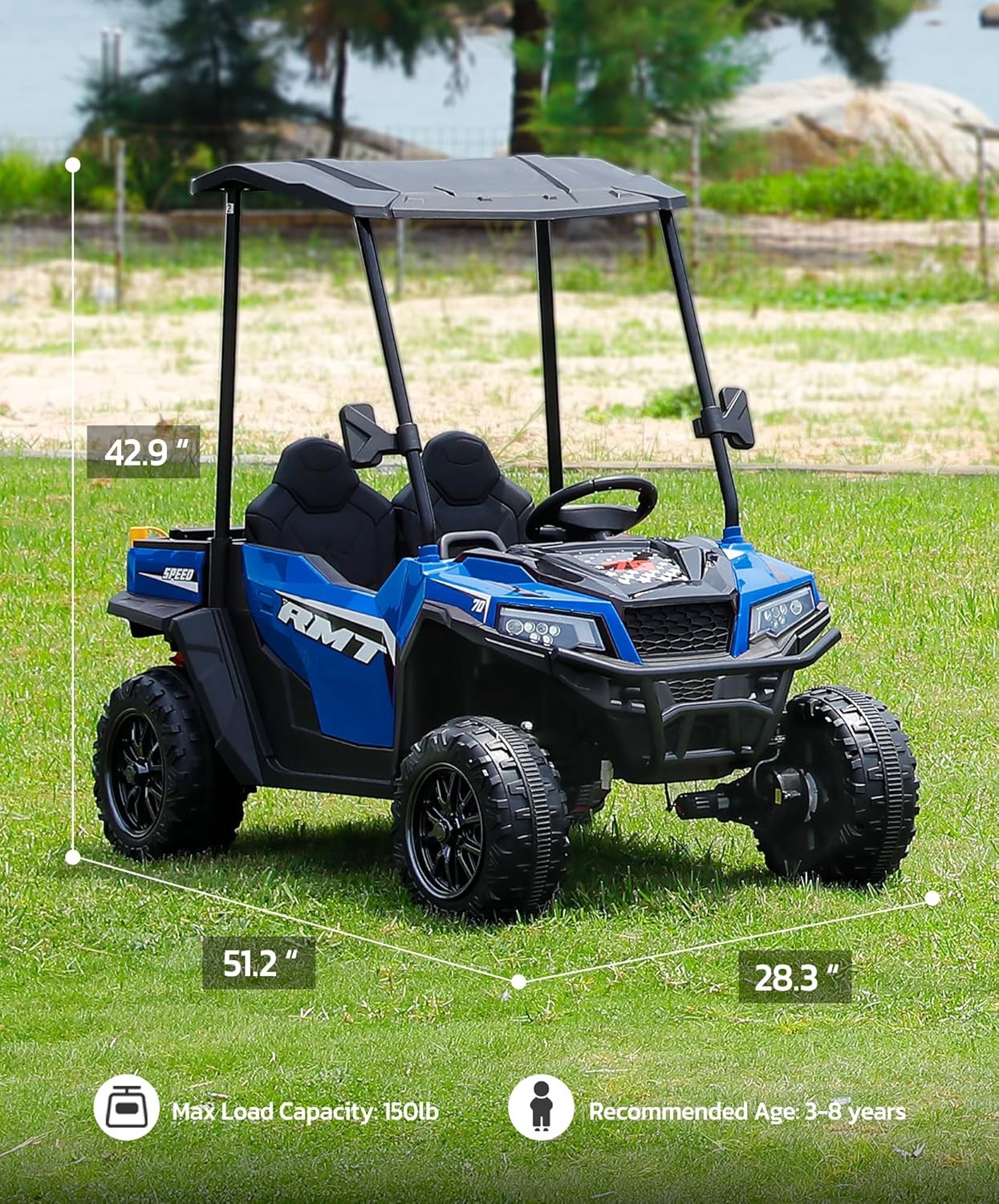 ELEMARA 24V Ride On Truck 2 Seater 4WD Remote Dump Bed