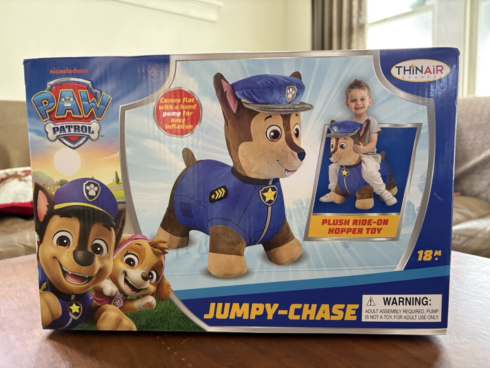 NEW! Paw Patrol CHASE Plush Ride On Bouncer Hopper Toy 18M- 3Y Nickelodeon 2025