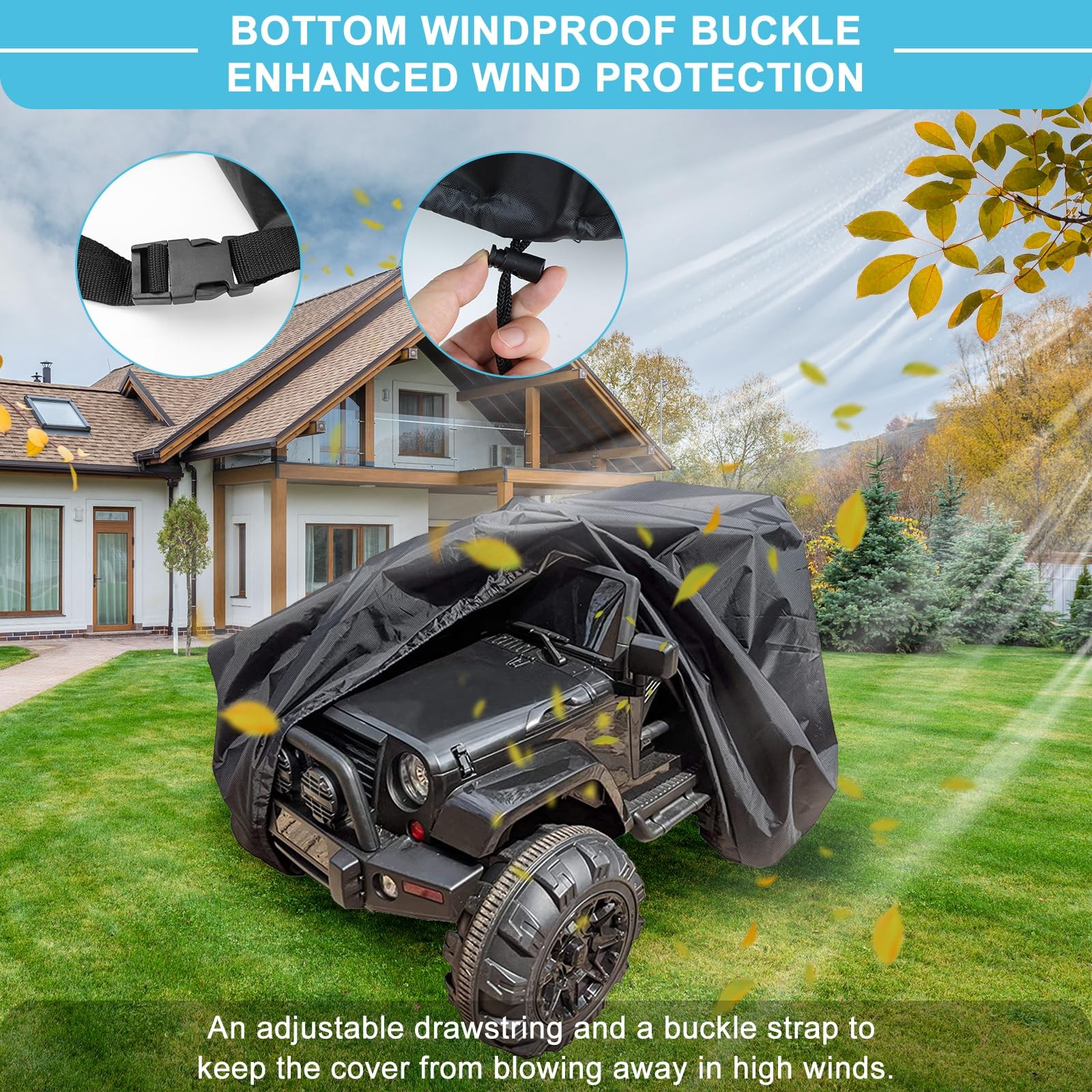 Large Ride-On Truck Toy Car Cover, Outdoor Cover for Power Wheels, Kids Elect…