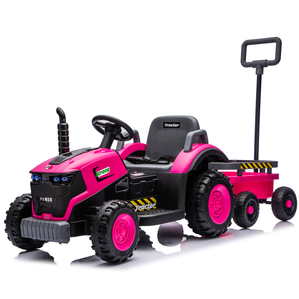 Kids Electric Ride On Tractor Trailer 12V Powered Children Farm Tractor Toy Car
