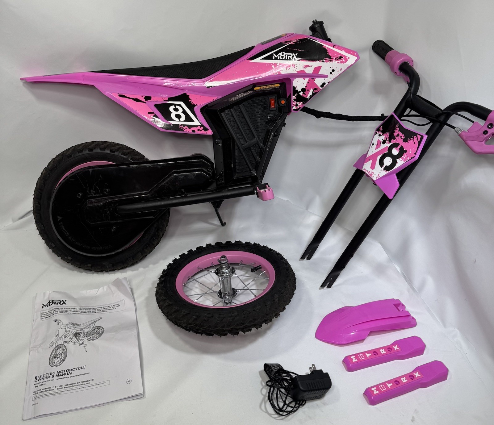 Kid’s 12V M8TRX Electric-Powered Mini Dirt Bike, Ride-On Toy, Ages 5+ NO BATTERY