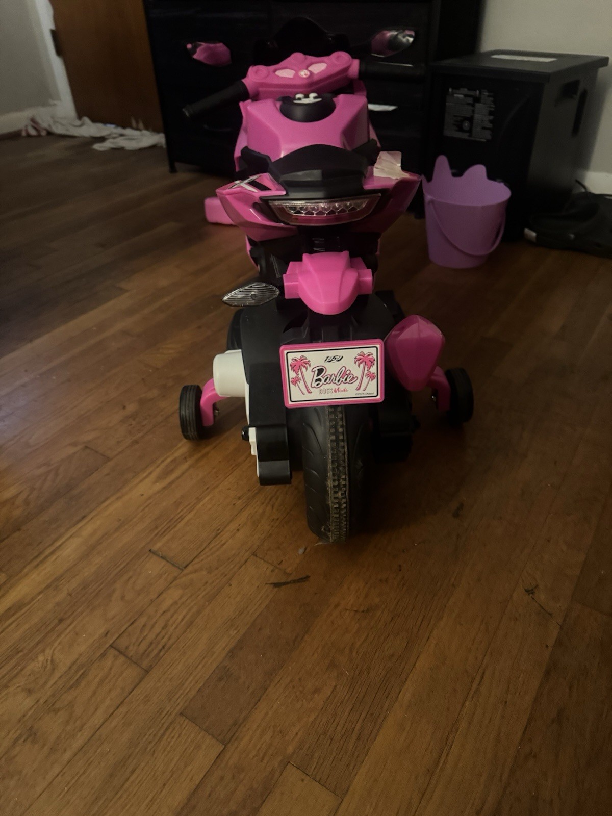 Barbie Pink Battery Powered Ride-On Motorcycle w/ Training Wheels