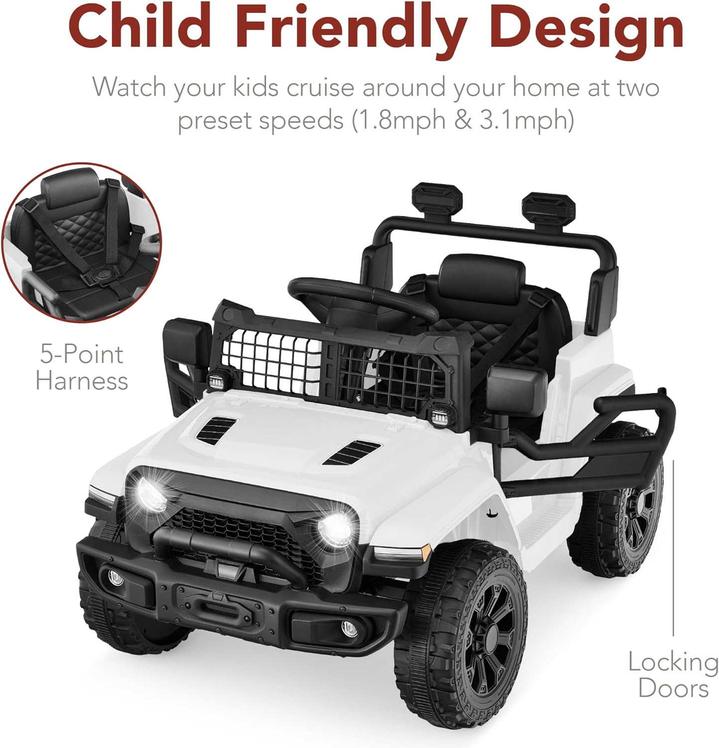 Carro Electrico Para Niños De 3 A 5 Años Montar Manejar Y Jugar Con Luces NUEVO