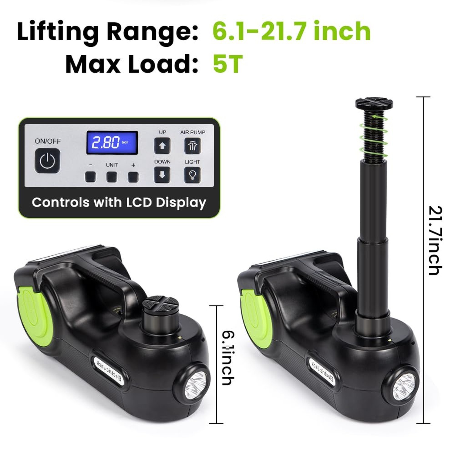 Anbull Electric Car Jack Kit 5 Ton,Hydraulic Car Jack Lift DC12V with Electri…