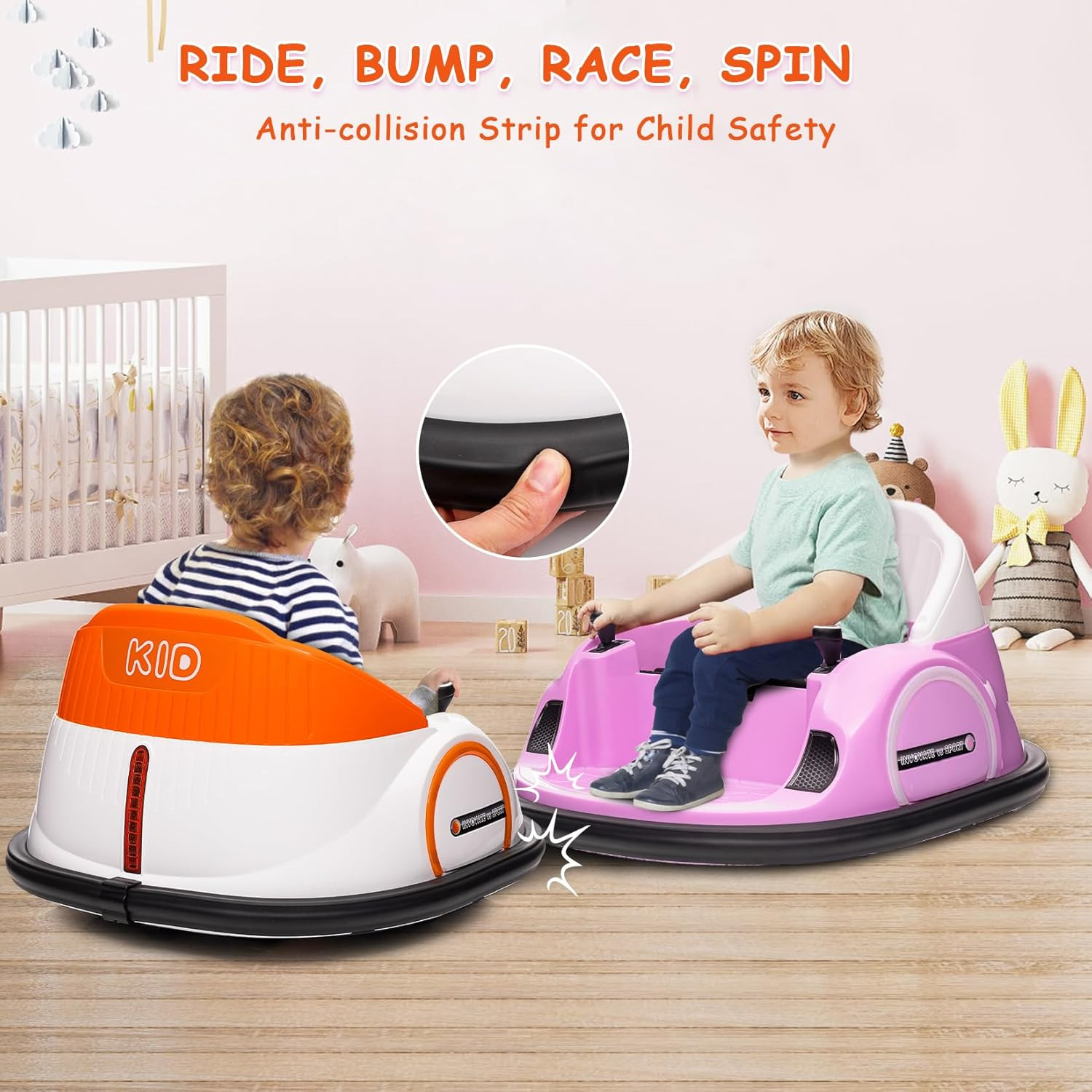 12V Kids Ride on Bumper Car Electric Vehicle for Toddlers Ride on Toy Bumping Ca