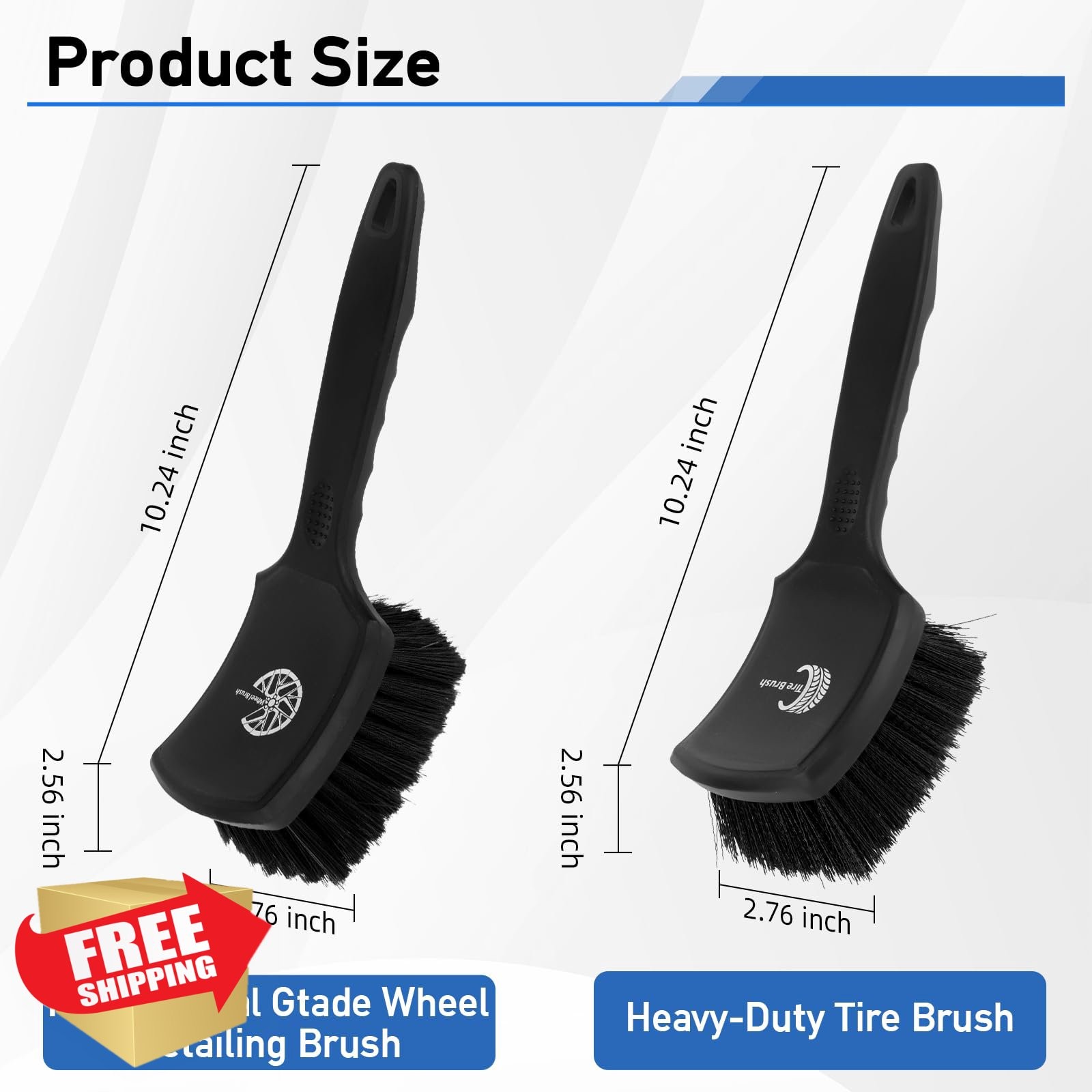 MVEQRRN Wheel Tire Brush Set Stiff Soft Black